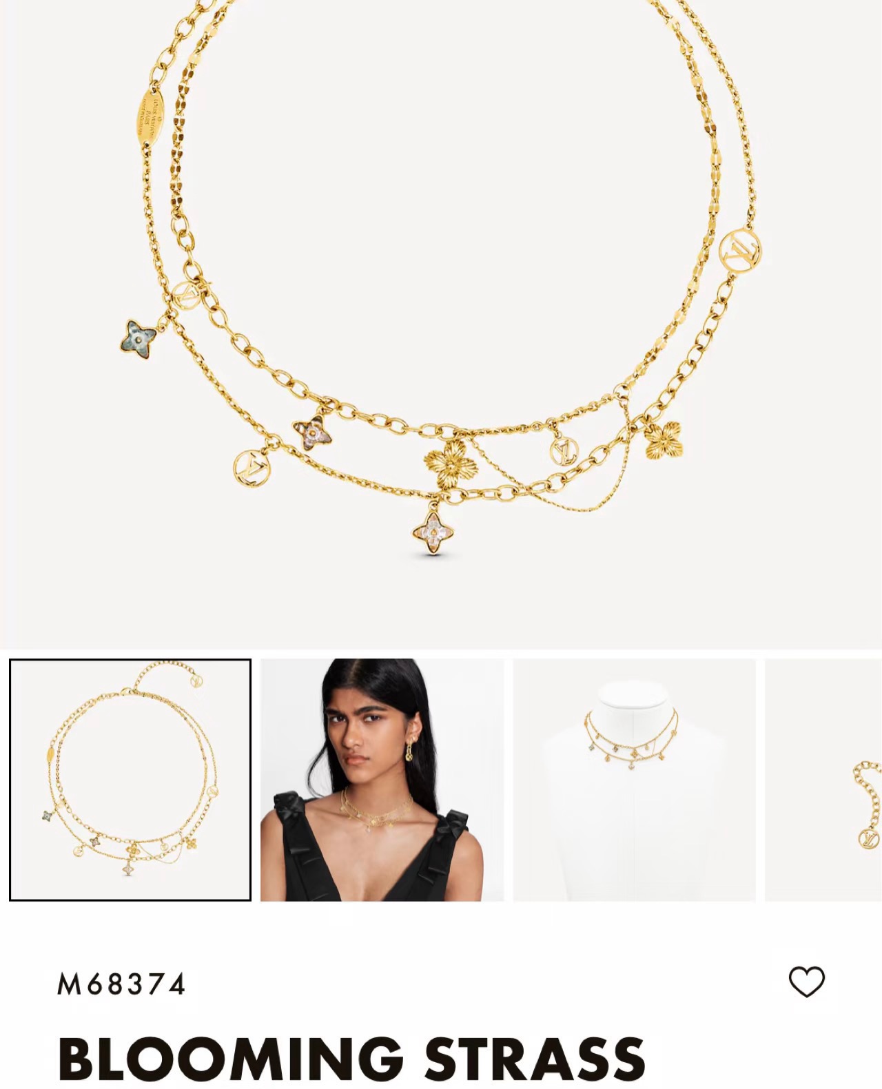 louis vuitton blooming strass necklace