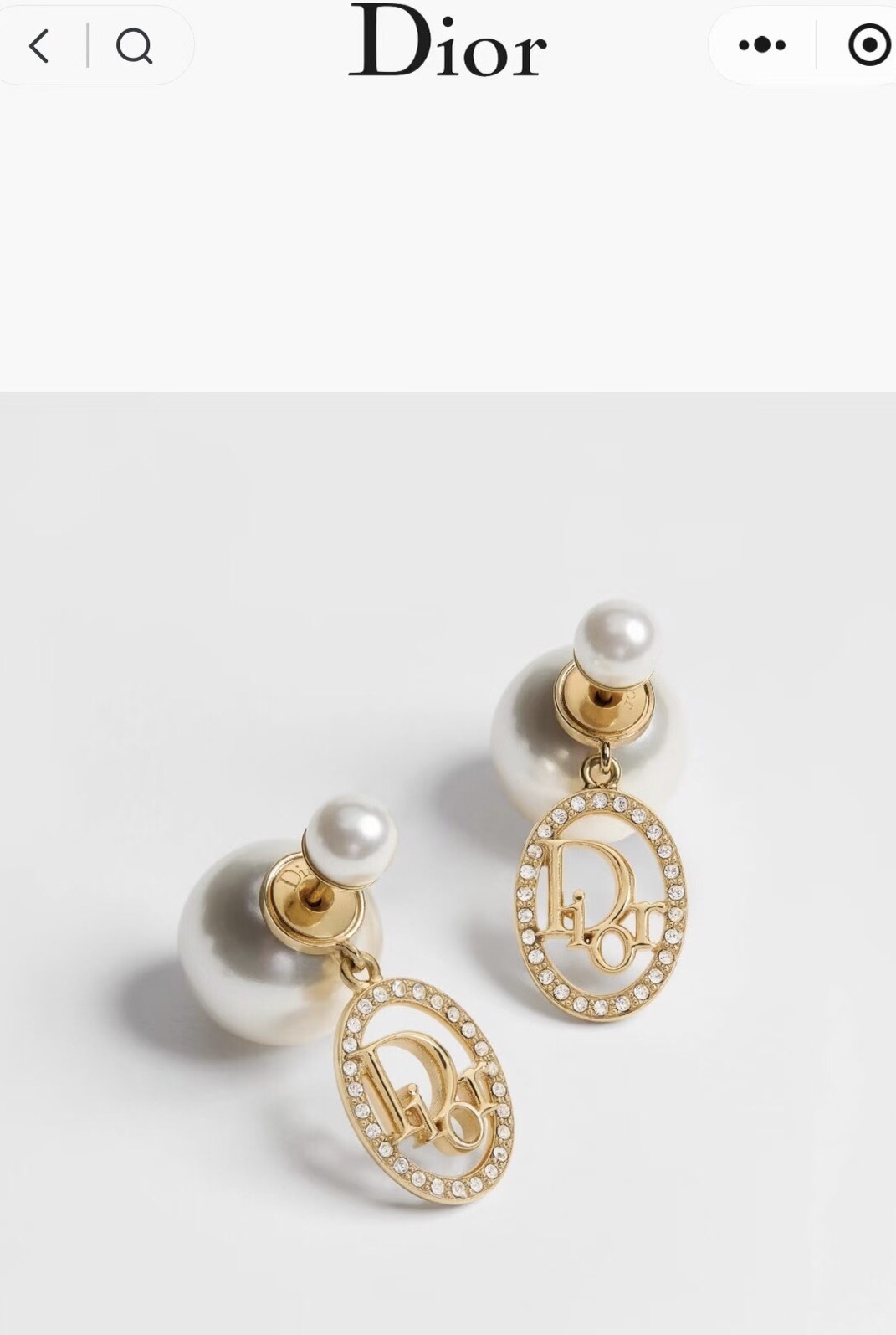 dior gold pearl cannage circle drop earrings