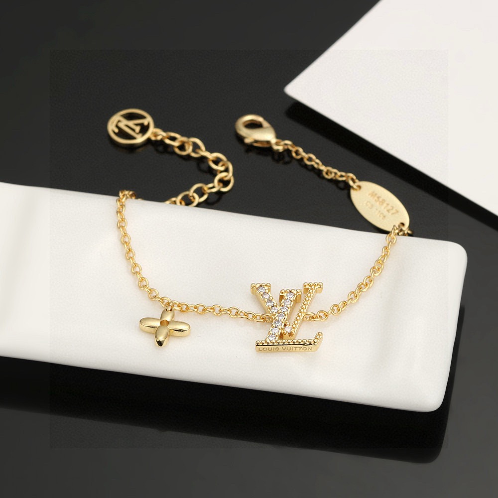 louis vuitton gold lv chain bracelet