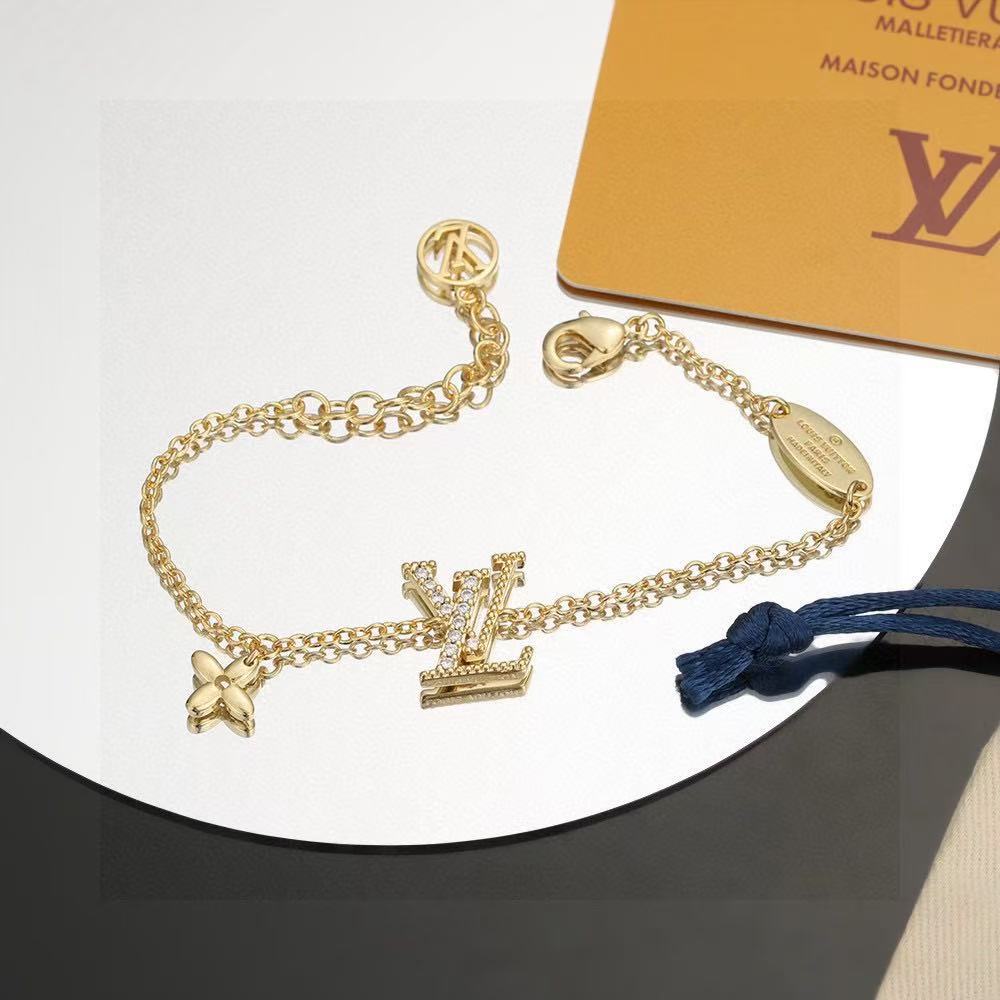 louis vuitton gold lv chain bracelet