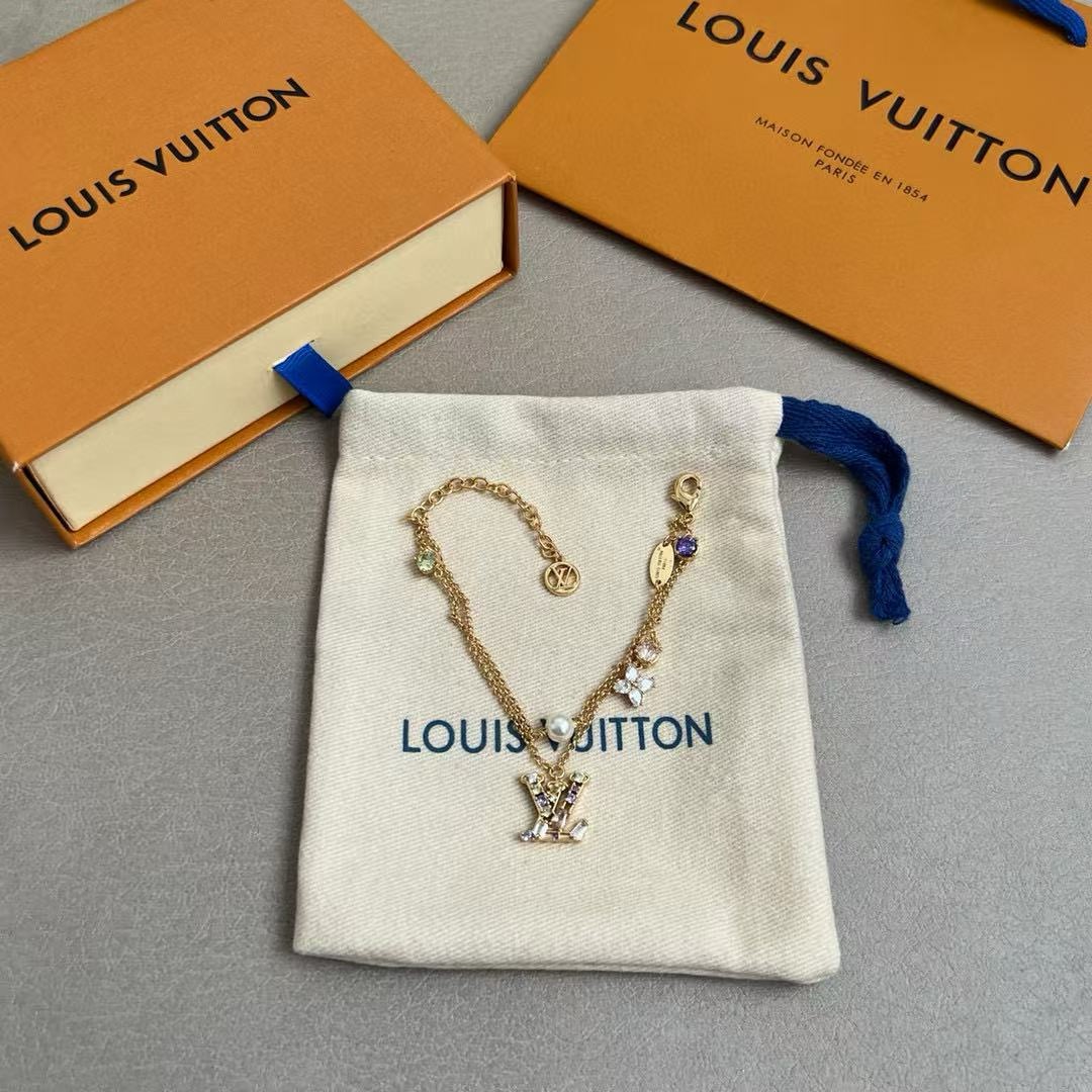 louis vuitton gold lv iconic charms bracelet