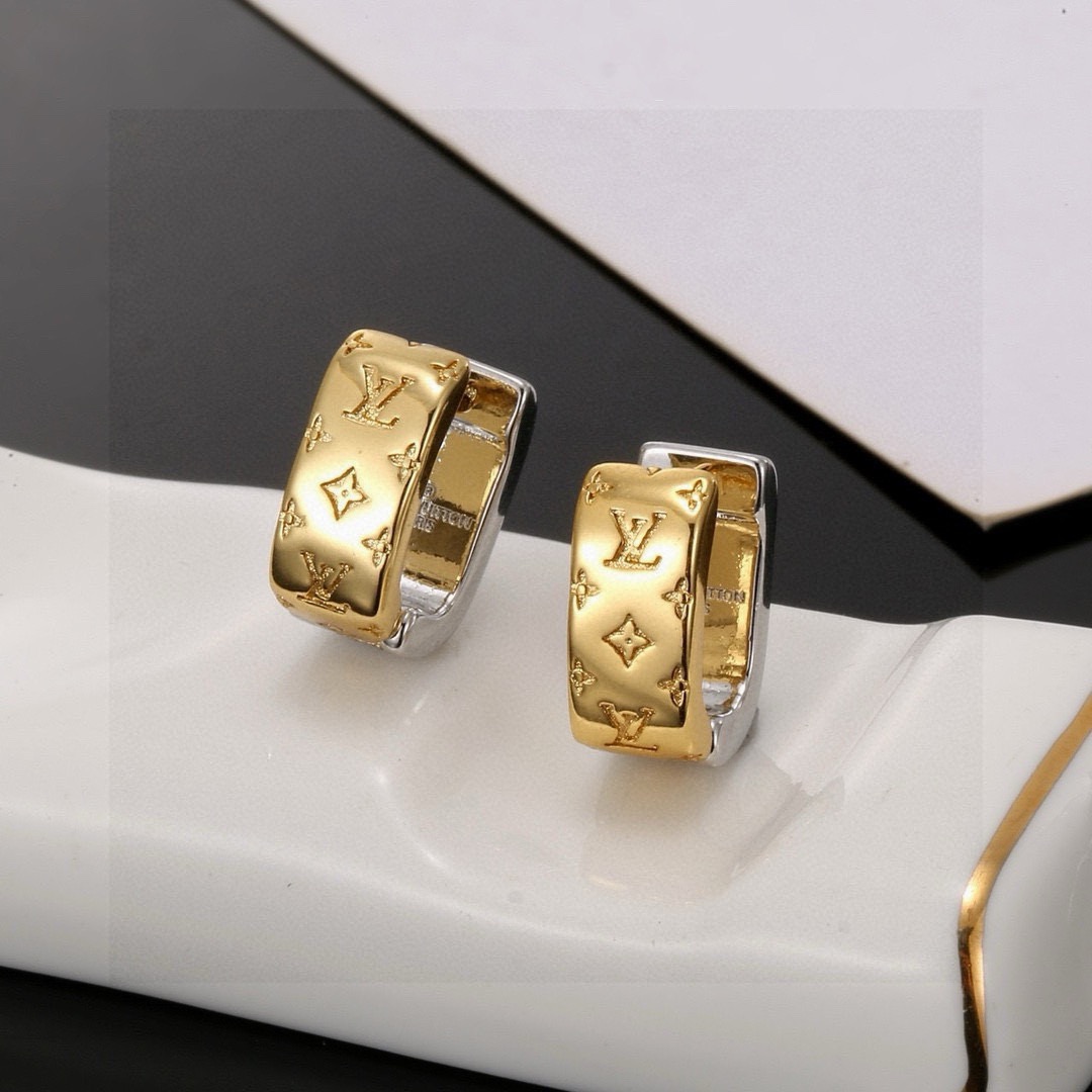 louis vuitton gold monogram flower hoop earrings