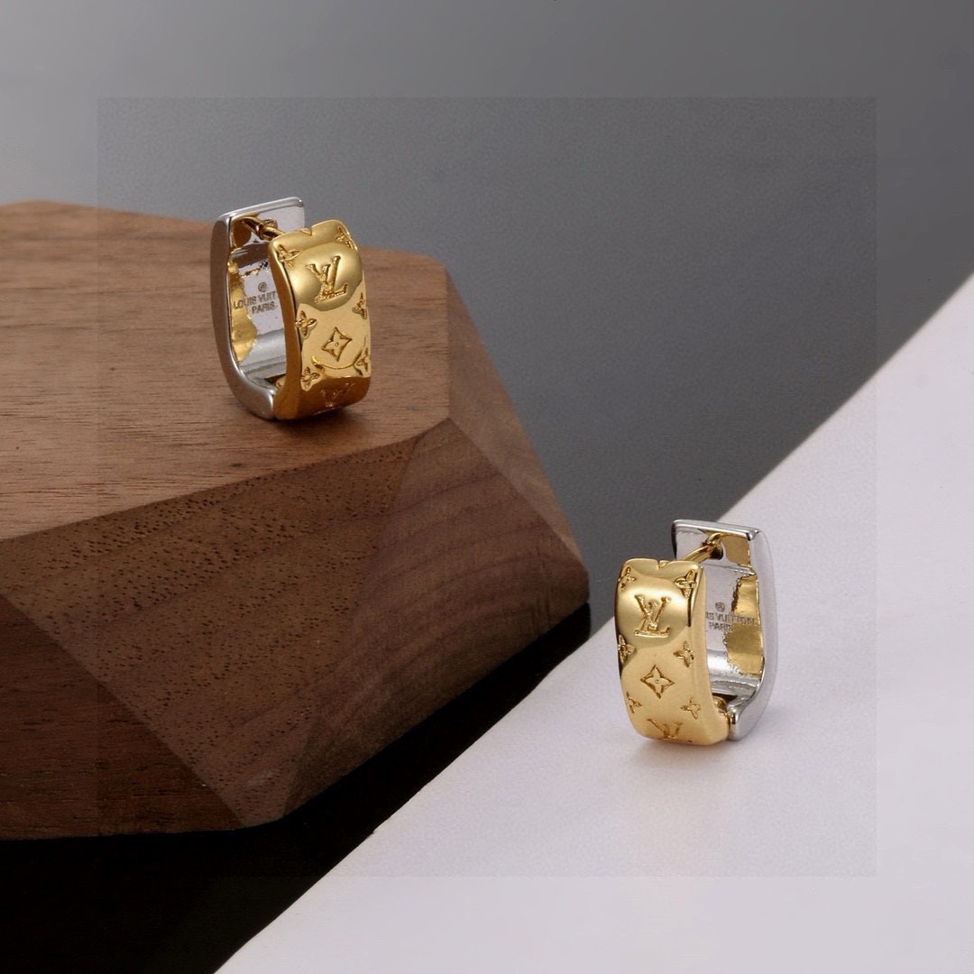 louis vuitton gold monogram flower hoop earrings
