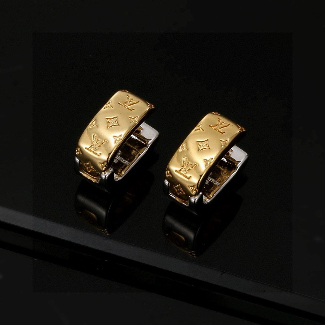 louis vuitton gold monogram flower hoop earrings