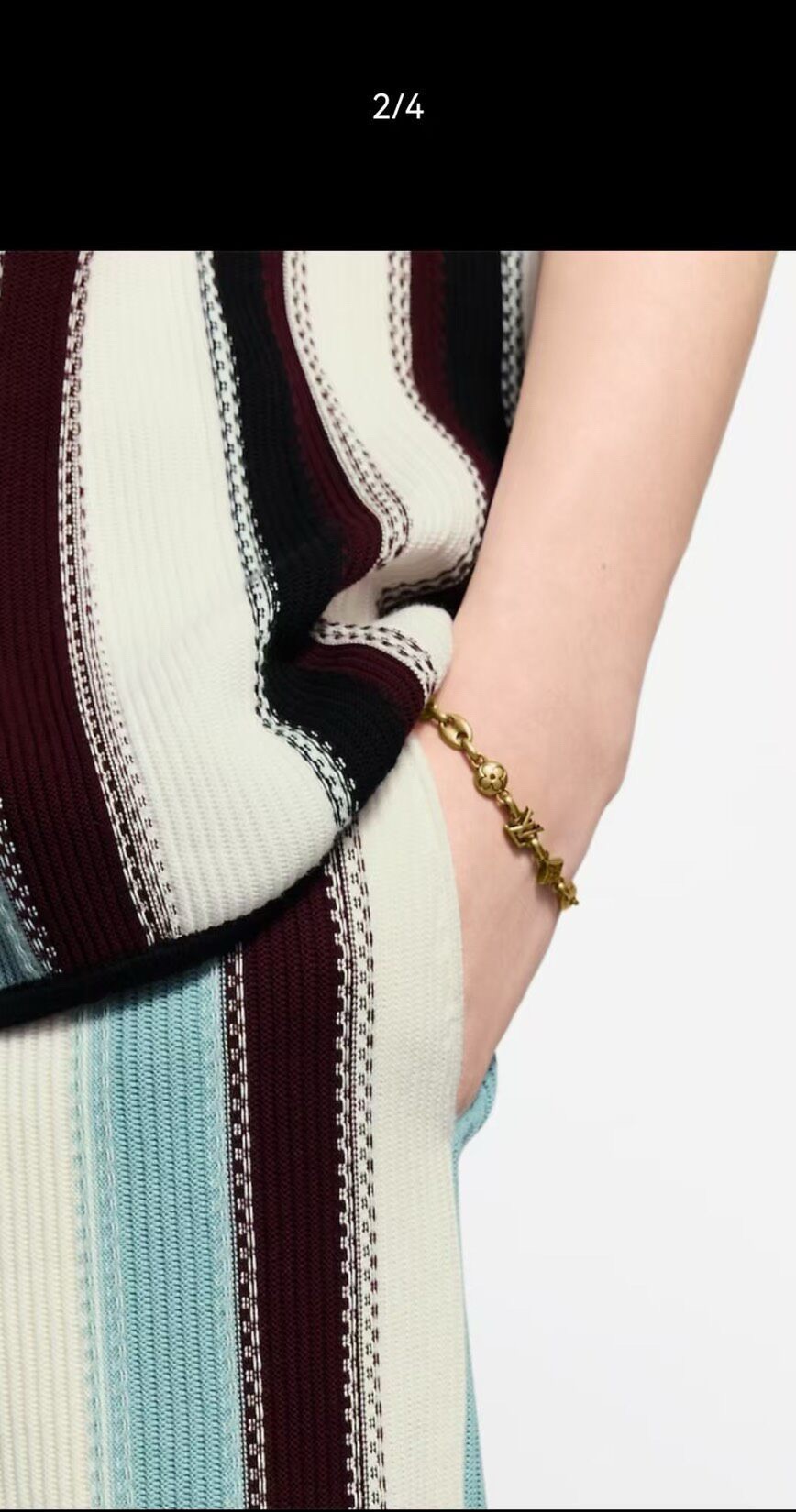 louis vuitton gold letter link bracelet