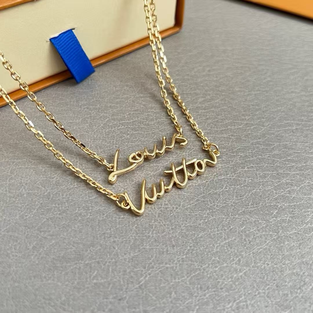 louis vuitton lv script necklace
