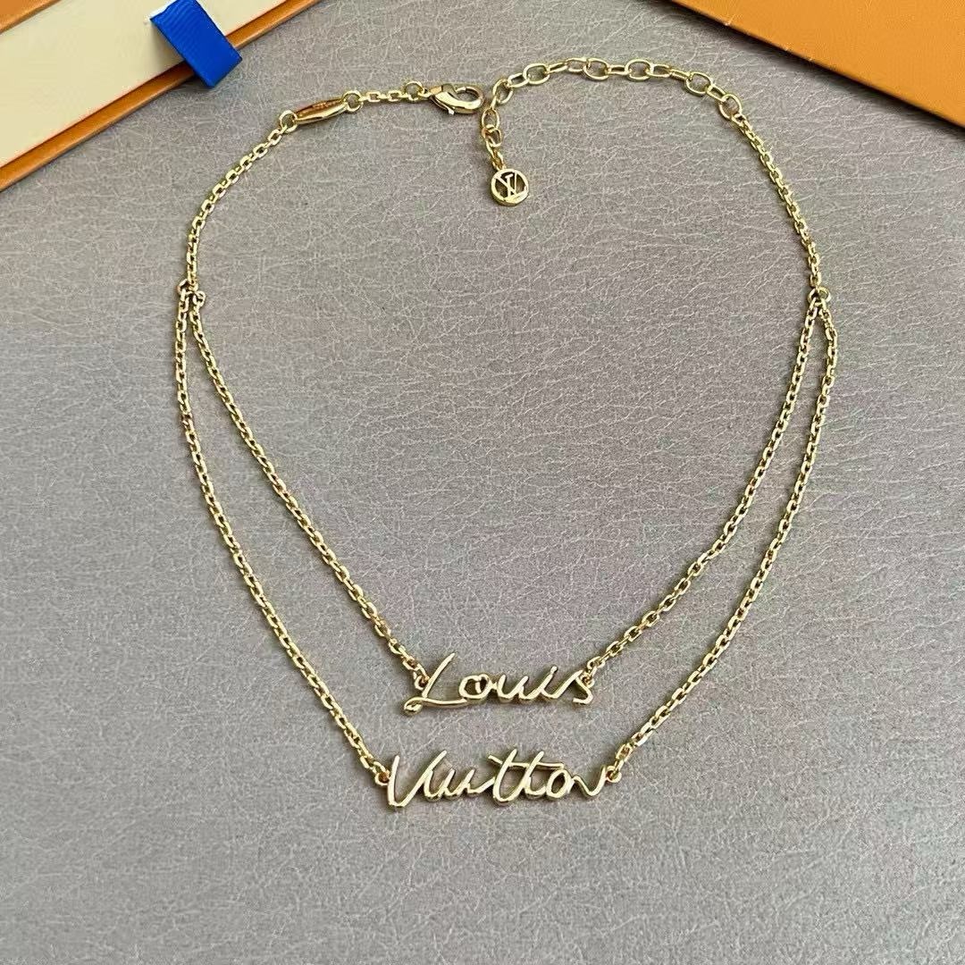 louis vuitton lv script necklace
