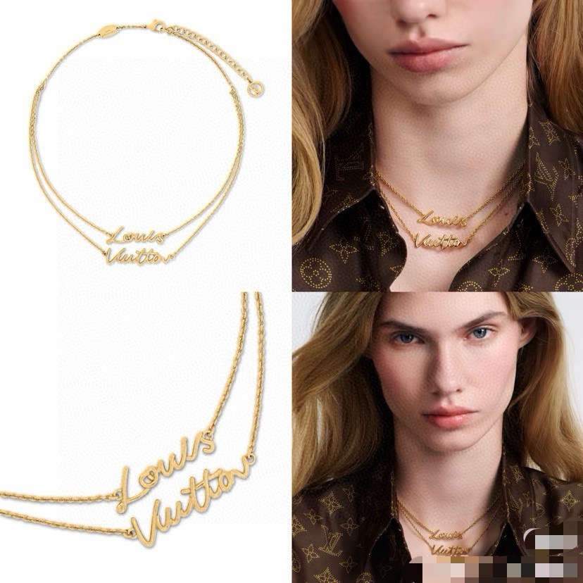 louis vuitton lv script necklace