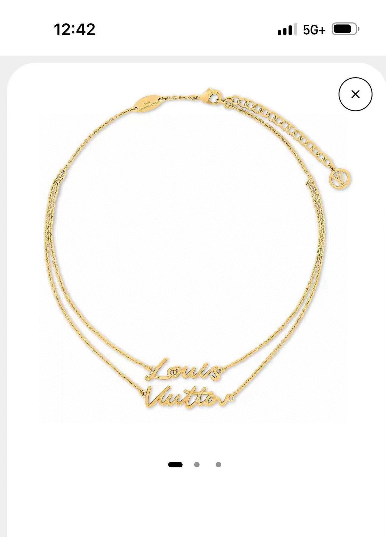 louis vuitton lv script necklace