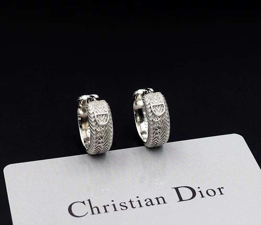 dior petit cd crystal hoop earrings