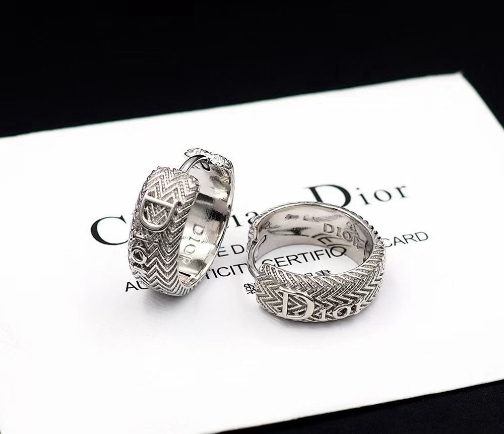 dior petit cd crystal hoop earrings