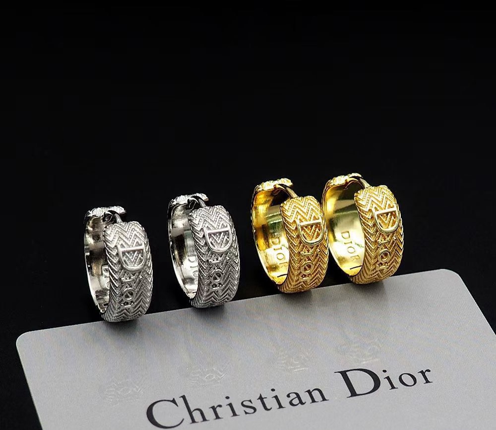dior petit cd crystal hoop earrings