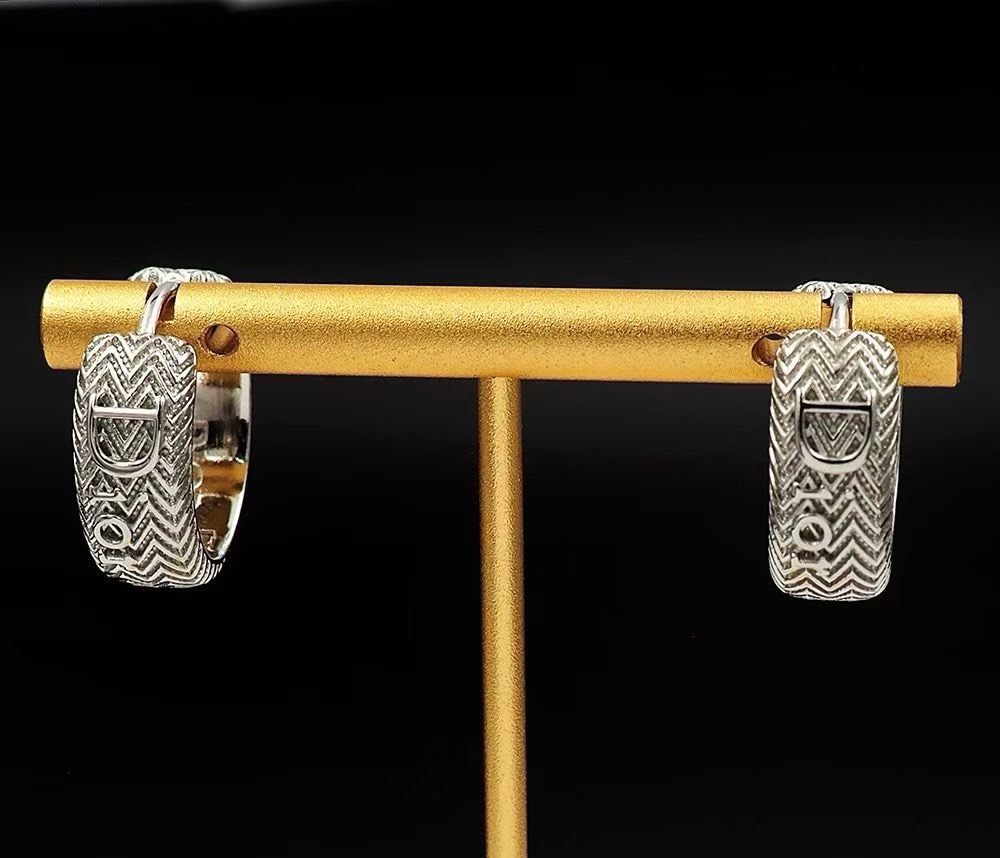 dior petit cd crystal hoop earrings