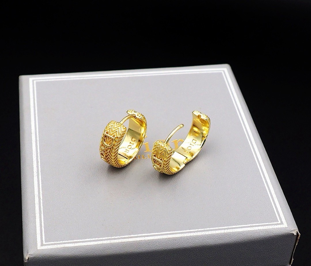 dior petit cd crystal hoop earrings