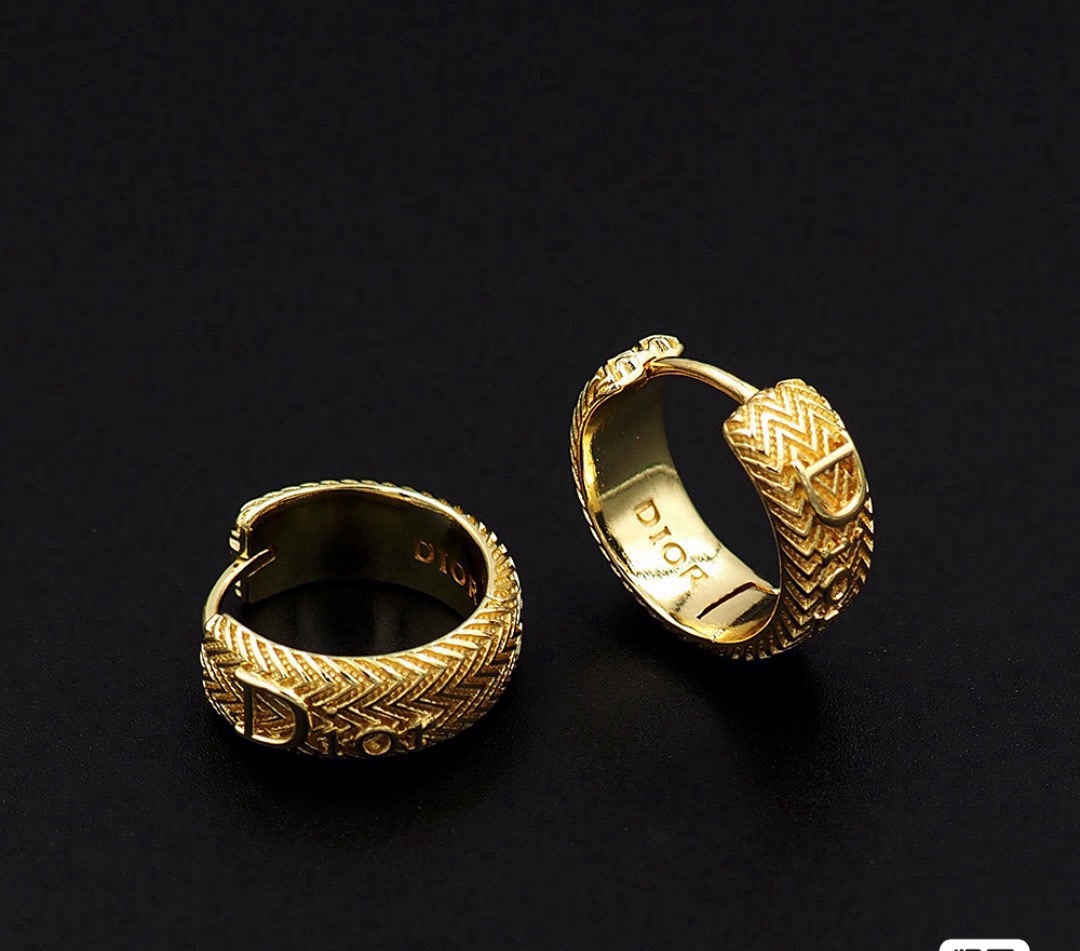 dior petit cd crystal hoop earrings
