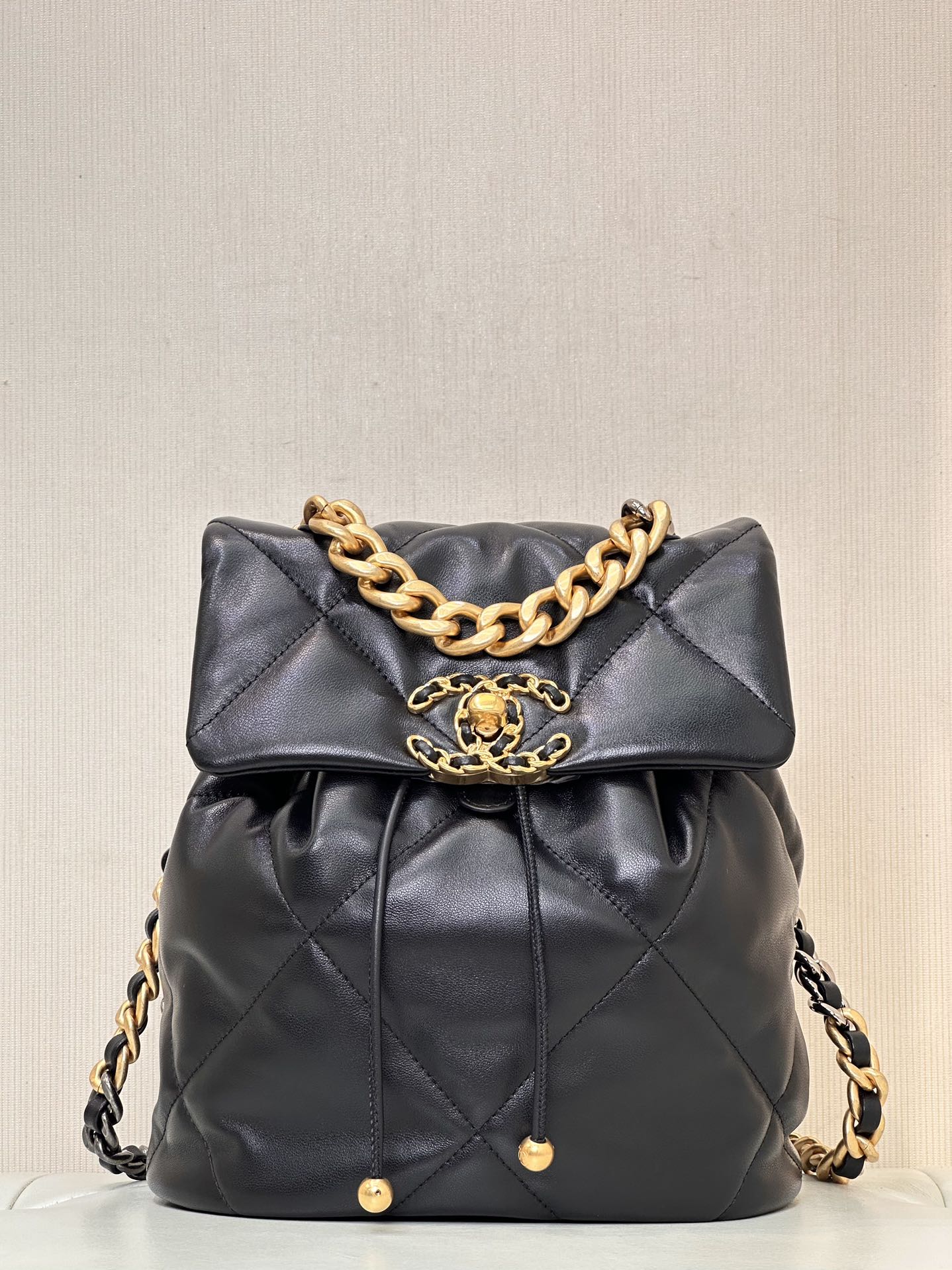 Chanel 24C19 series black backpack