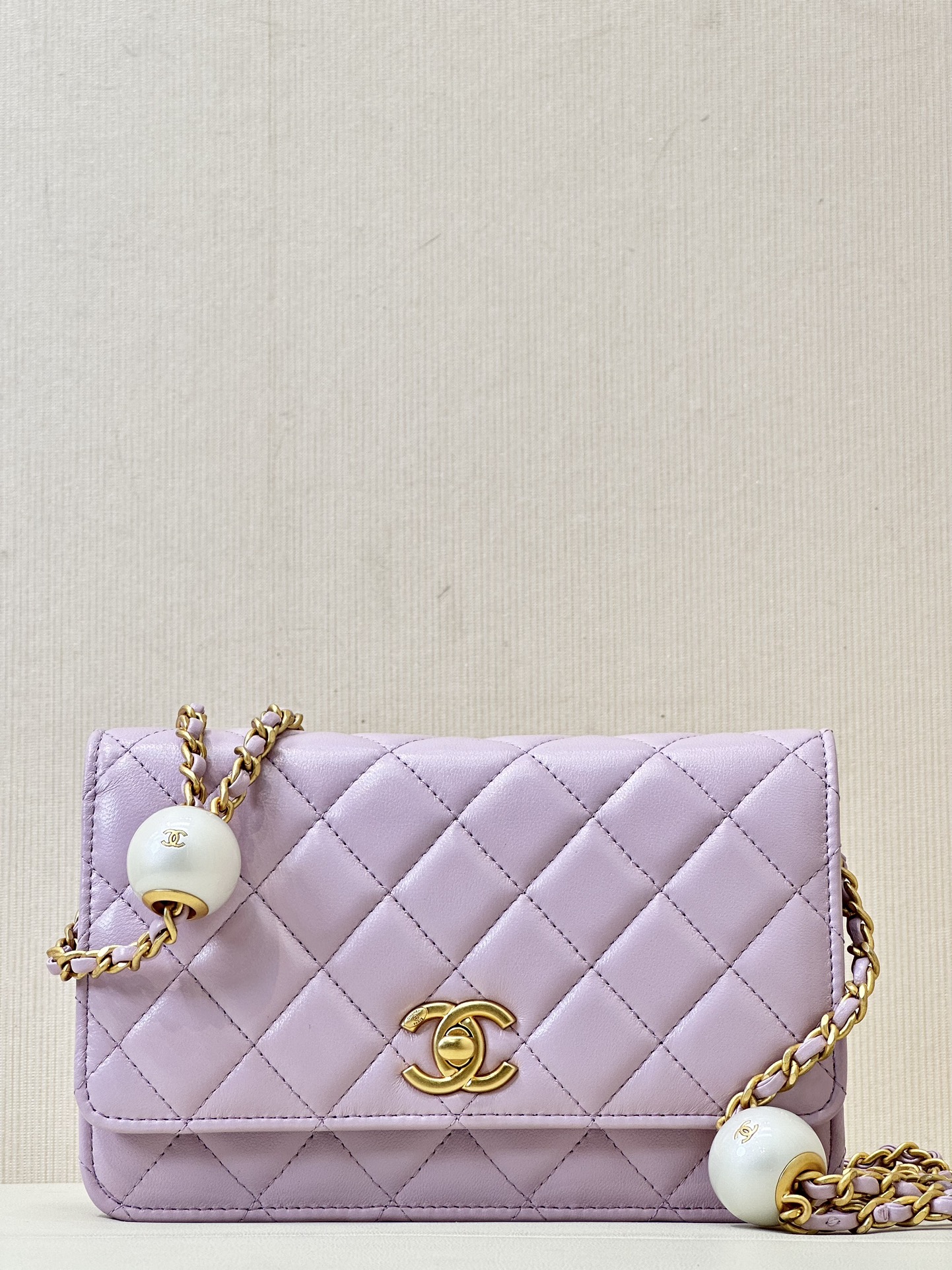 CHANEL tangyuan-collectie WOC grote parelketting ruitpatroon leer-doorregen ketting verstelbaar compact veelzijdig - topkwaliteit