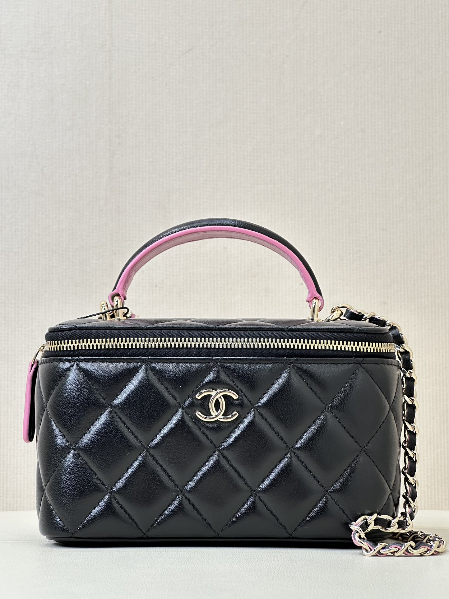 CHANEL nieuwe handgreep box tas, stevige vorm, lippenstiftvak - topkwaliteit