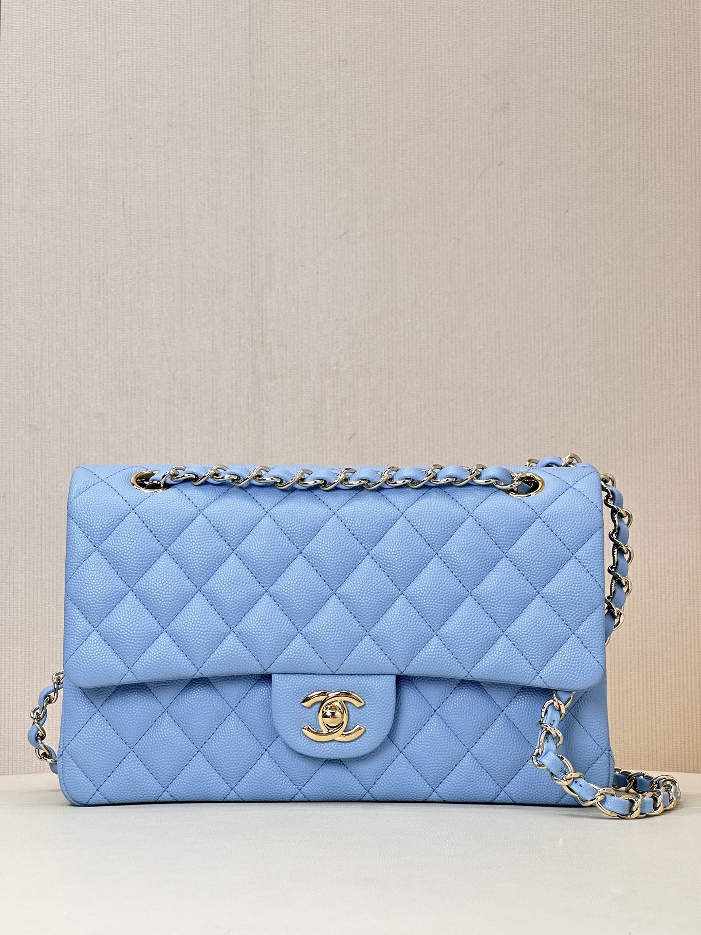CHANEL CF Classic Flap 클래식 다이아몬드 퀼팅 골드 버클/실버 버클 체인 숄더 스트랩 가죽 체인 캐비어 소가죽 소재 순강 하드웨어 크로스백 클래식 모델