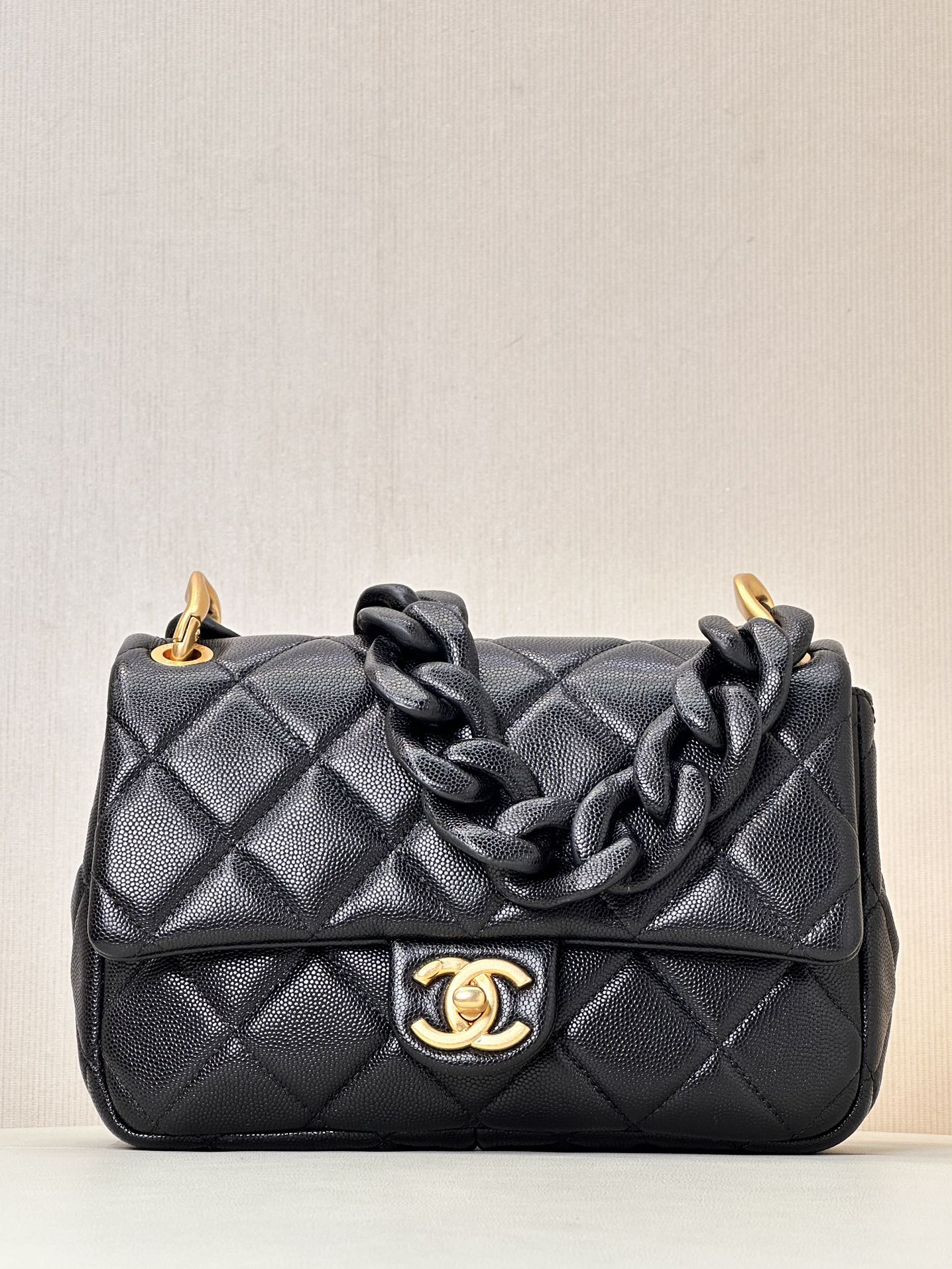 CHANEL grove schakel schouder tas kaviaar lamsleer vintage ketting single-shoulder crossbody verborgen model all-match - topkwaliteit