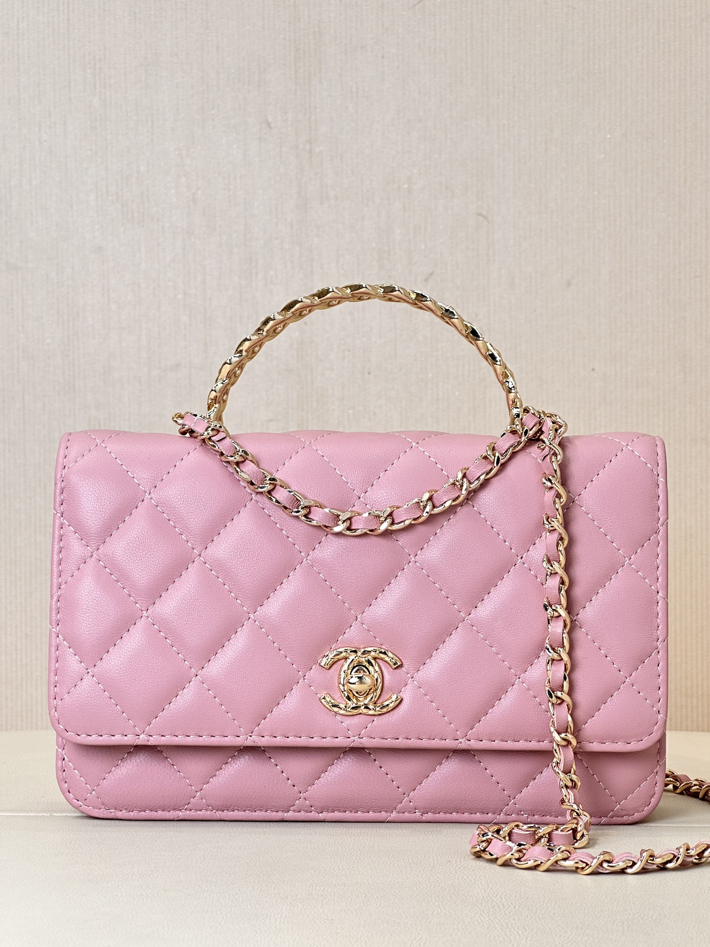 CHANEL korenaren met diamanten handgreep WOC letterbedel met diamanten kettingtas handtas crossbody compact en verfijnd veelzijdig dames groot capaciteit topkwaliteit