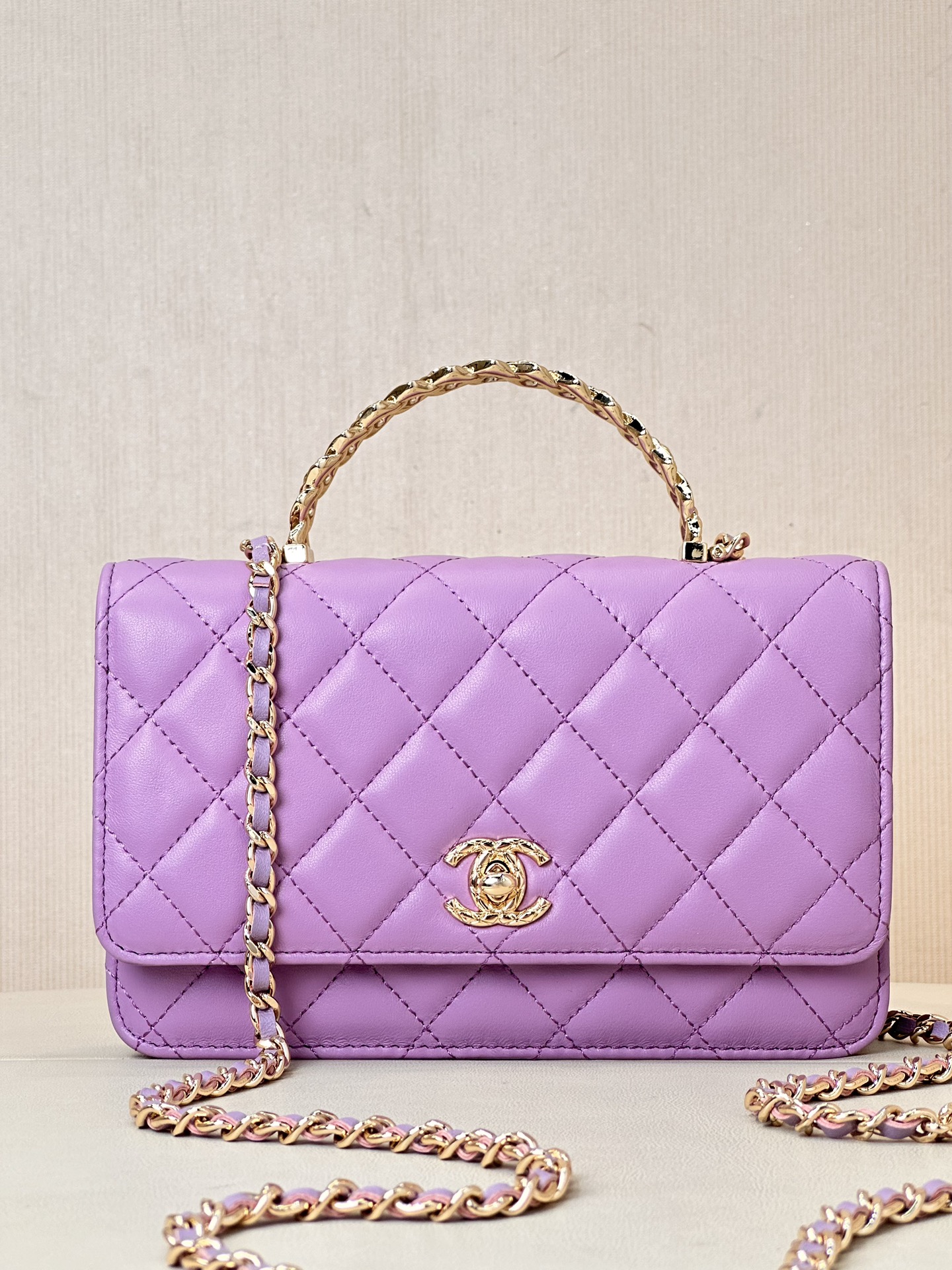 CHANEL 麦穂ダイヤハンドル WOC レターラインストーン チェーンバッグ ハンドバッグ 斜めがけ 小さくて上品 合わせやすい レディース 大容量 最高品質