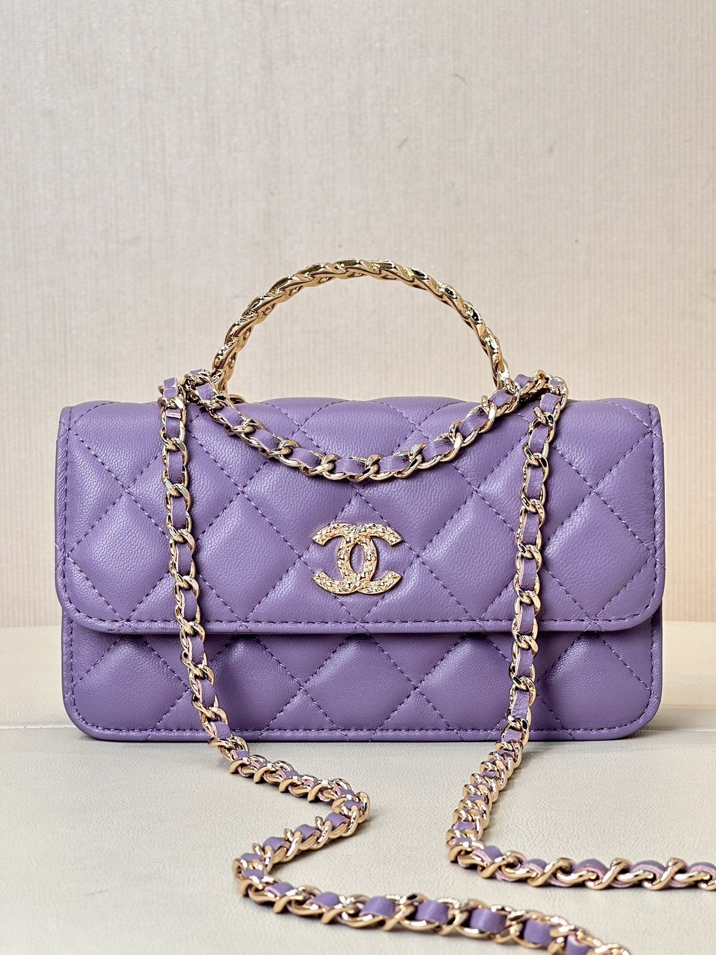 CHANEL シャネル 麦穂ダイヤモンドハンドル WOC レターラインストーン チェーンバッグ 手提げ斜めがけ 小さくて上品 万能レディース 芸術的逸品 大容量 最高品質