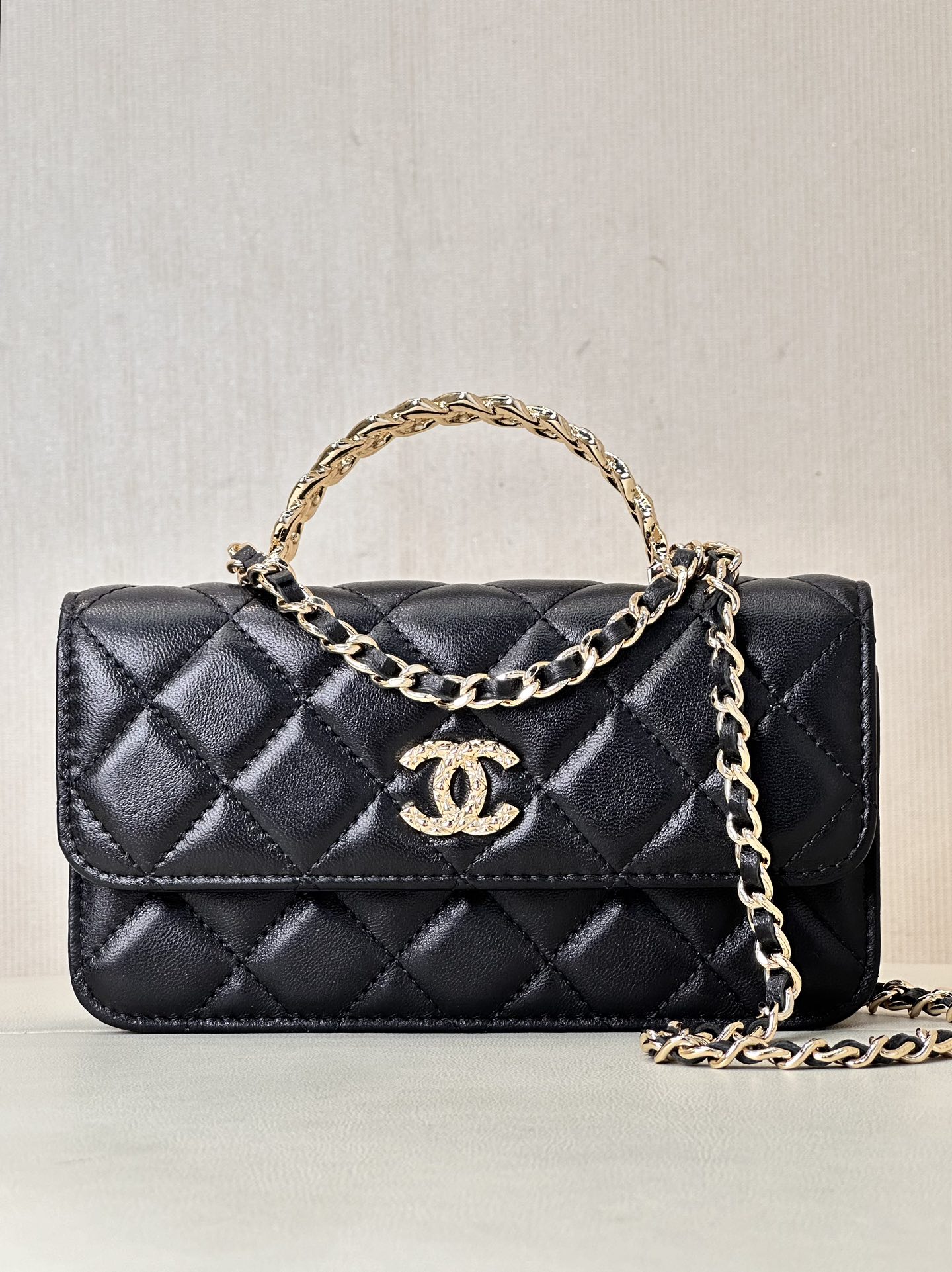 CHANEL シャネル 麦穂ダイヤモンドハンドル WOC レターラインストーン チェーンバッグ ハンドバッグ 斜めがけ 小さくて上品 万能レディース アート精品 大容量 最高品質