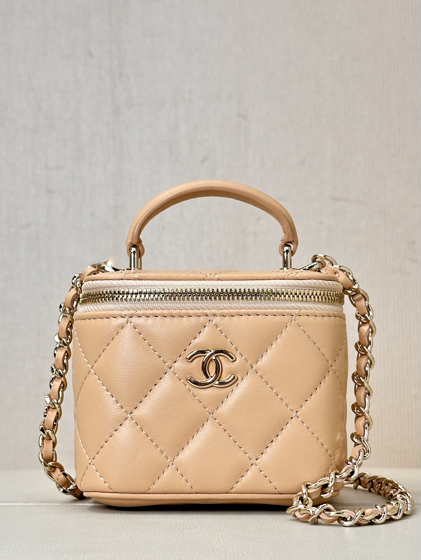 CHANEL nieuwe handgreep box bag stevige vorm lippenstift vakje - topkwaliteit