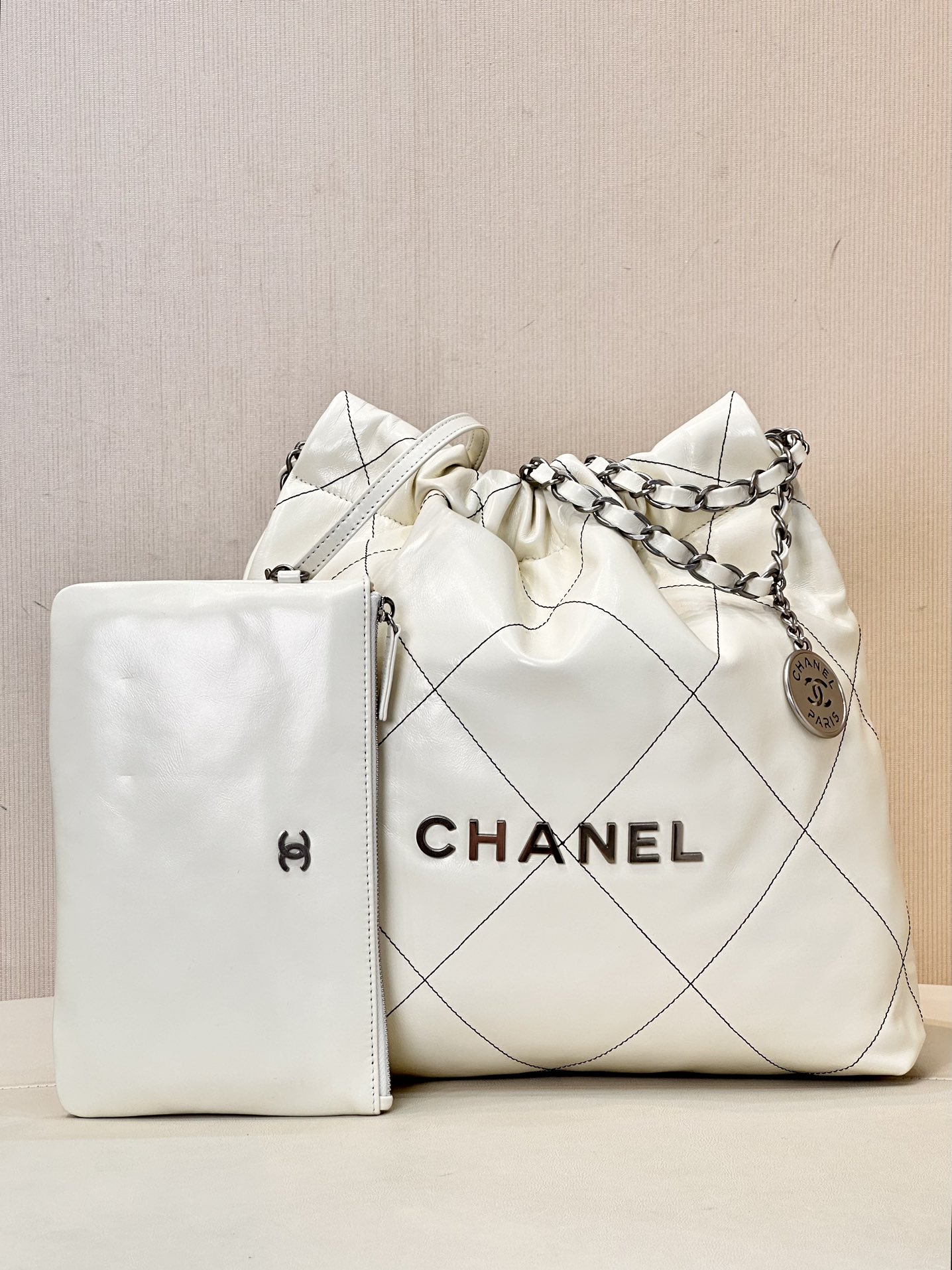 CHANEL Très grande capacité logo vieilli cuir d'origine matelassé sac de l'année sac shopping cuir de vachette importé