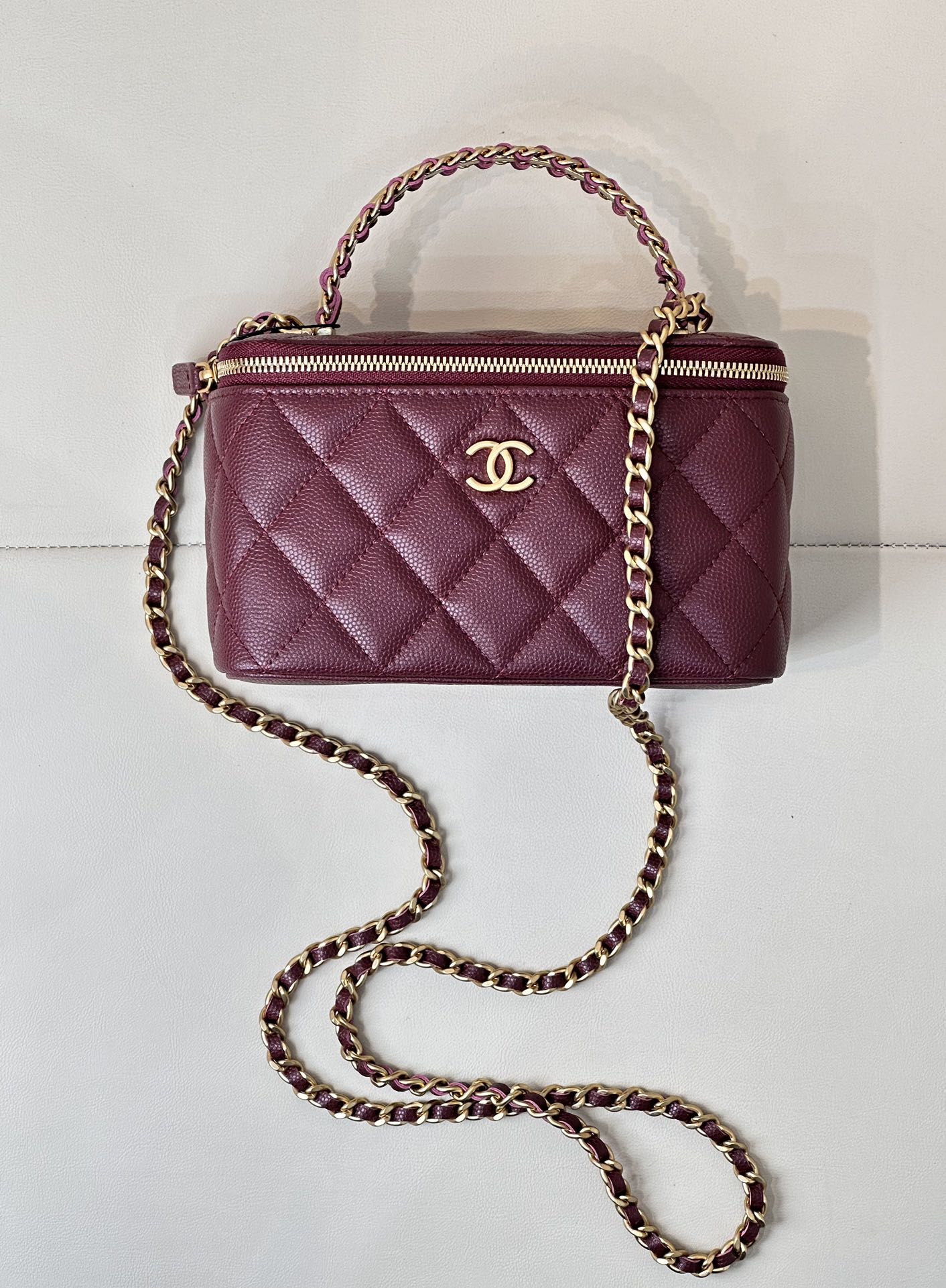 CHANEL 24A Printemps-Été Sac boîte long à anse chaîne en cuir, cinq couleurs disponibles - Qualité supérieure