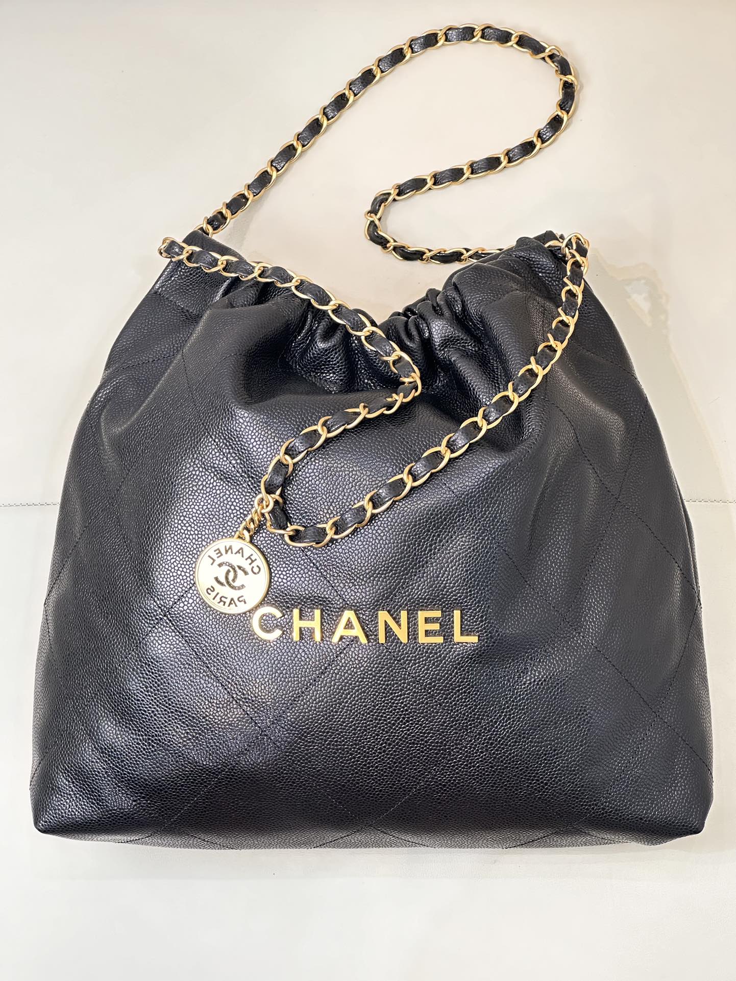 CHANEL Très grande capacité logo vieilli cuir d'origine matelassé sac de l'année sac shopping cuir de vachette importé