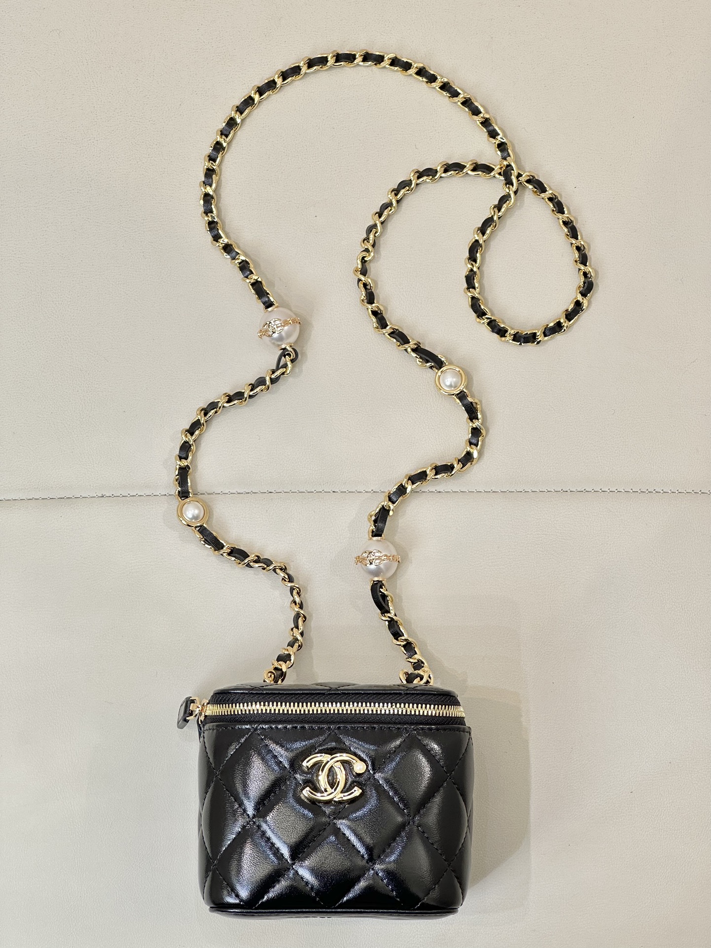 CHANEL 24K жэмчужны рэльефны літарны бокс-сумка WOC алейна-васковая скура рэтра раскошная калекцыйная-топ-якасць