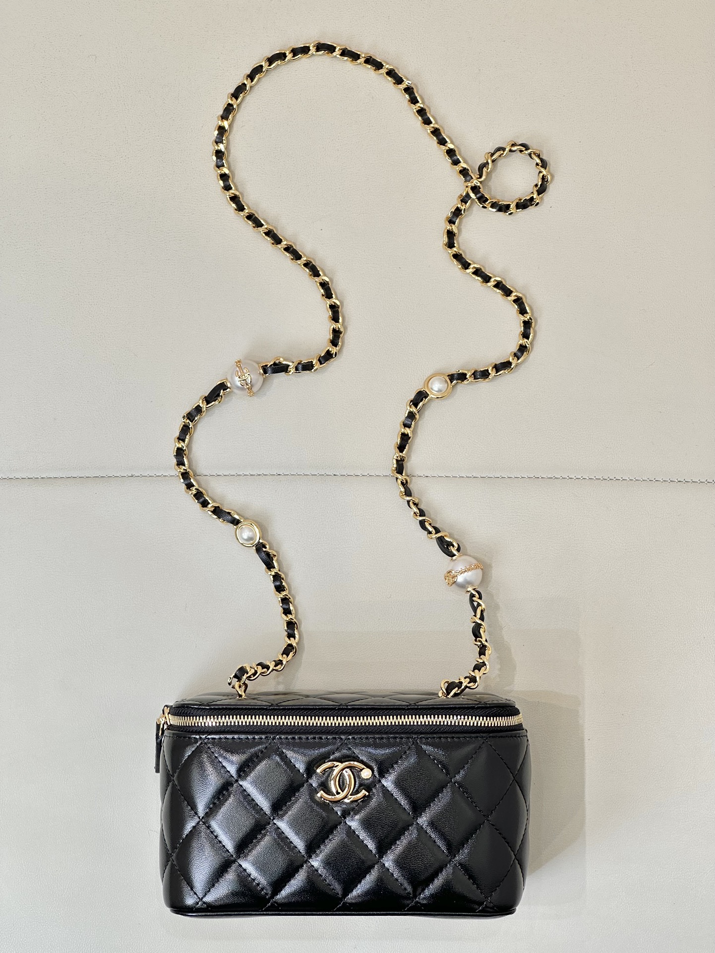 CHANEL 24K жэмчужная рэльефная літара box bag WOC воскаваная скура рэтра раскошная калекцыйная версія - топ-якасць