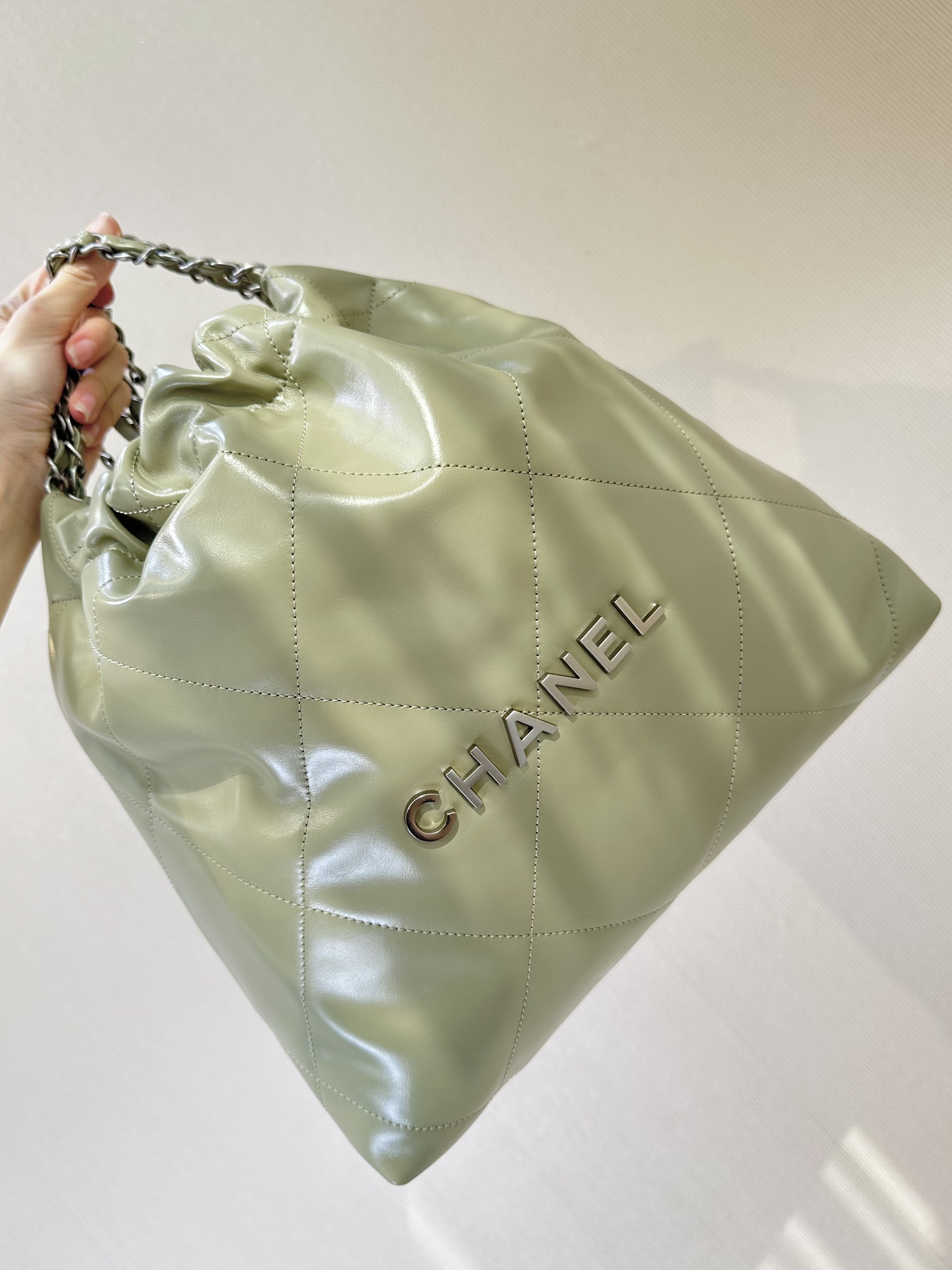 CHANEL Большой объём состаренный логотип кожа от оригинального производителя ромбовидная стёжка сумка года шоппер импортная коровья кожа