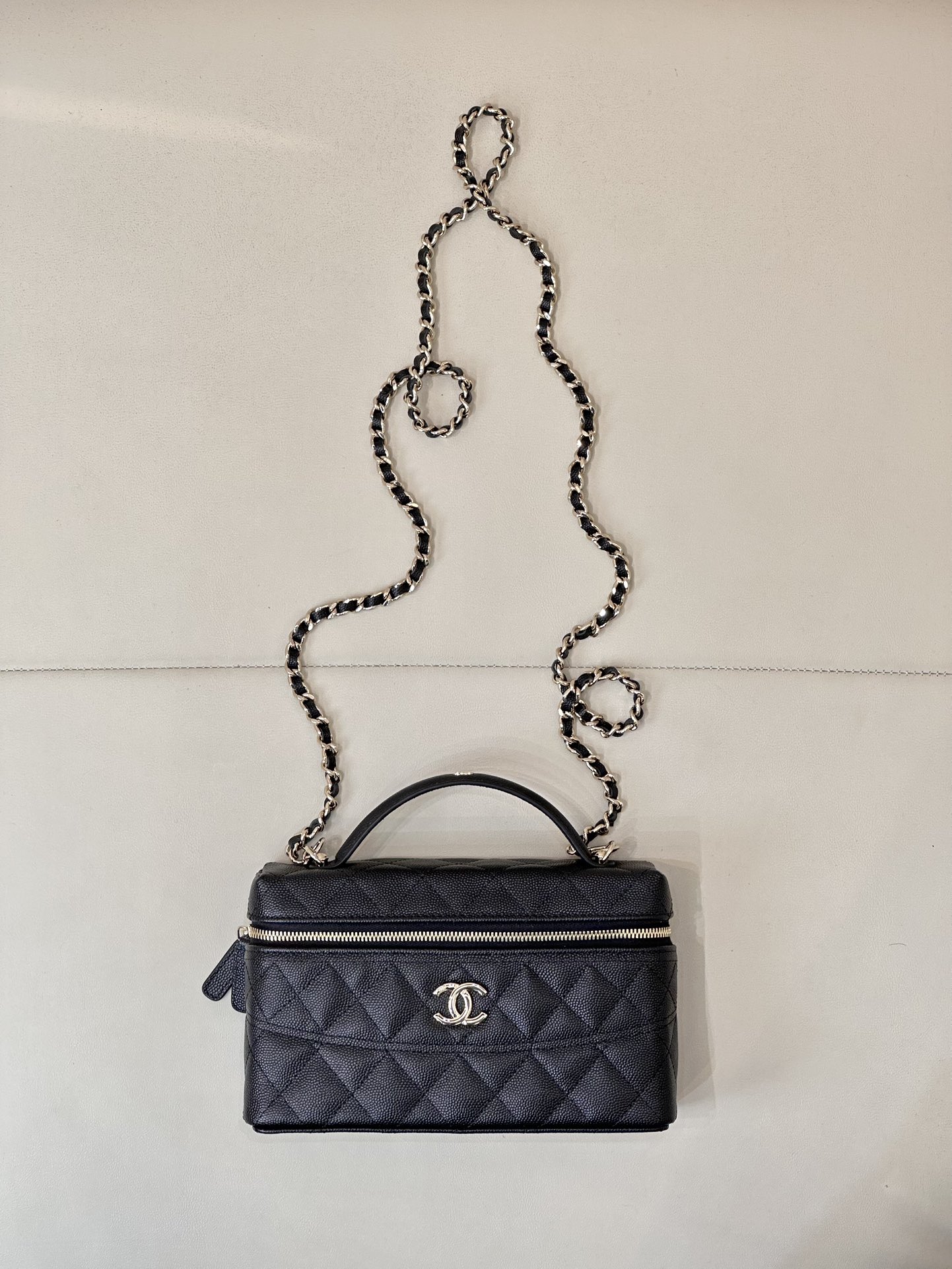 CHANEL 25C lunchbox bag ruitpatroon leren ketting crossbody handtas - topkwaliteit
