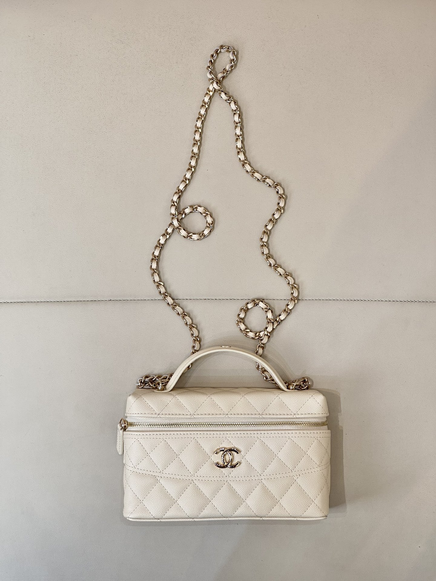 CHANEL 25C lunchbox bag ruitpatroon lederen ketting crossbody handtas - topkwaliteit