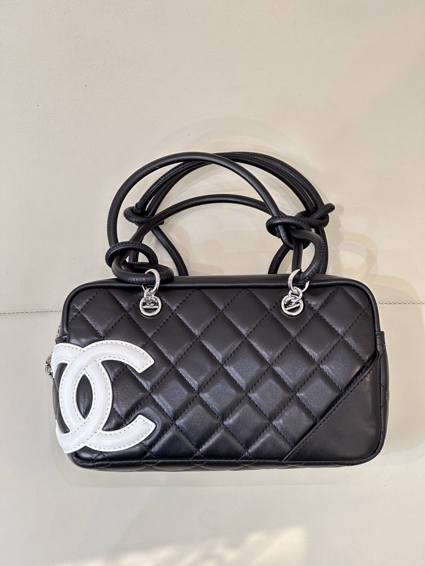 CHANEL Chanel Cambon-lijn bowlingtas vintage tas ruitpatroon groot logo schoudertas crossbody veelzijdig waardevast - topkwaliteit