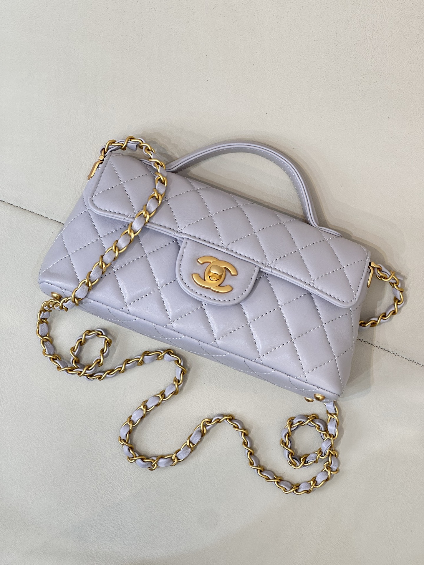 CHANEL 25P horizontale handgreeptas flap dubbele C-sluiting lamsleer ketting dual-mode schakelbaar kantoor straatlook runwaymodel - topkwaliteit