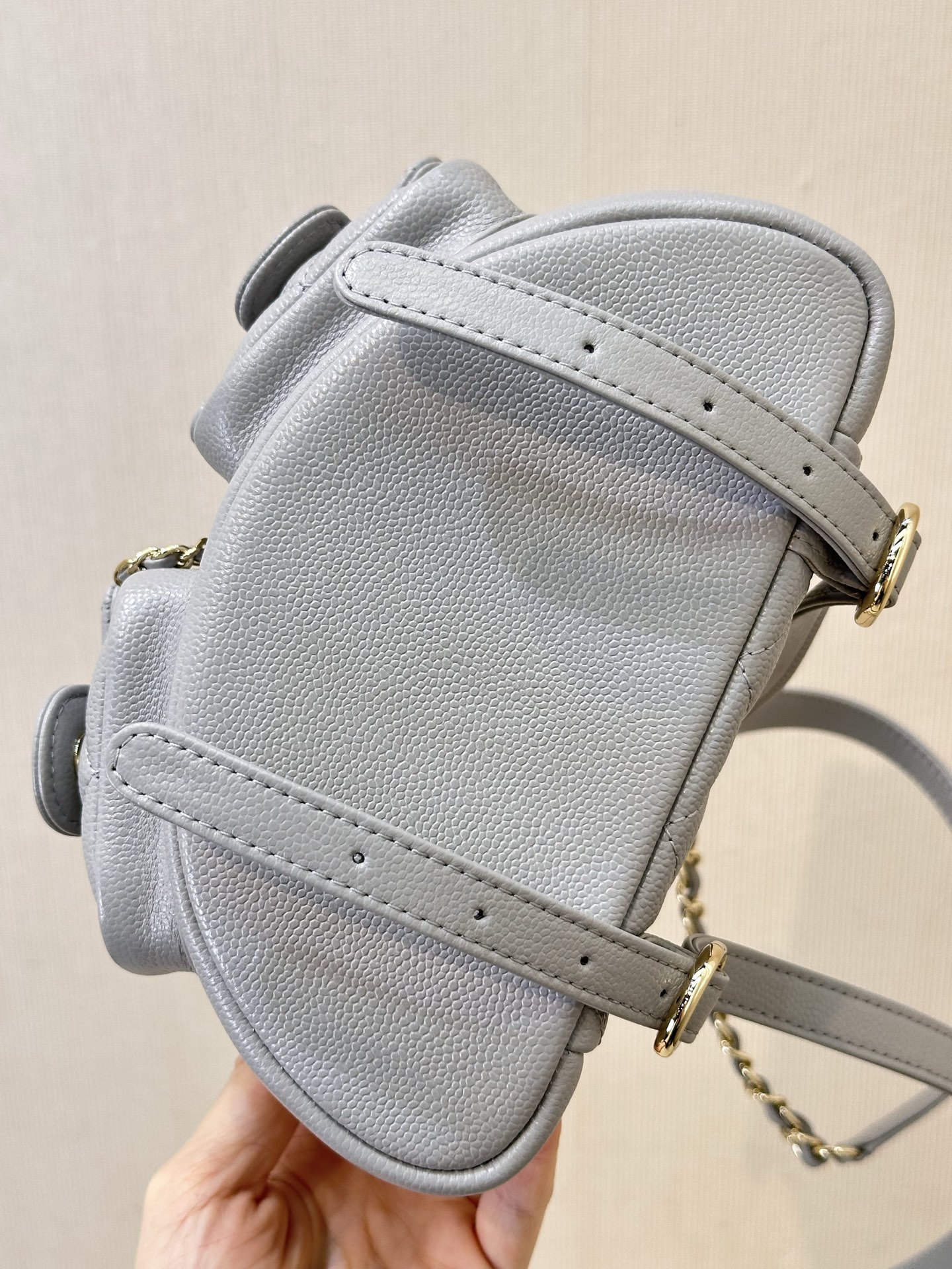 Chanel Quilted Leather Mini Backpack with Chain Straps - Gray 9 i1744873117809 7496 0 7