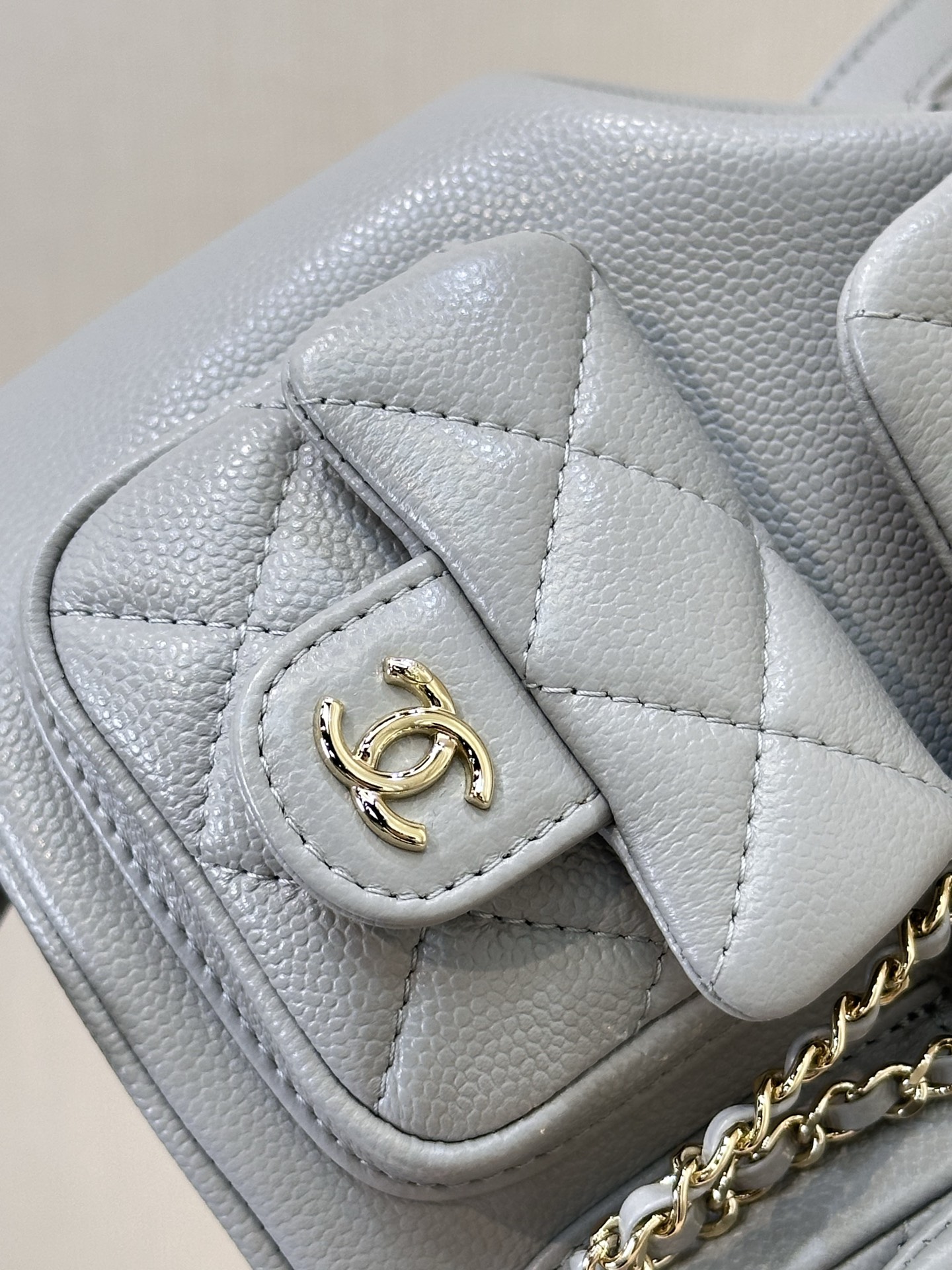 Chanel Quilted Leather Mini Backpack with Chain Straps - Gray 4 i1744873117865 3689 0 3