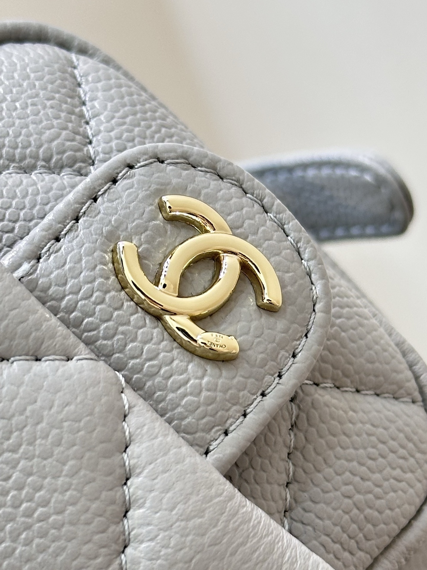Chanel Quilted Backpack Champagne Gold Hardware, Lambskin Leather, Gray 9 i1744873132144 7136 0 8