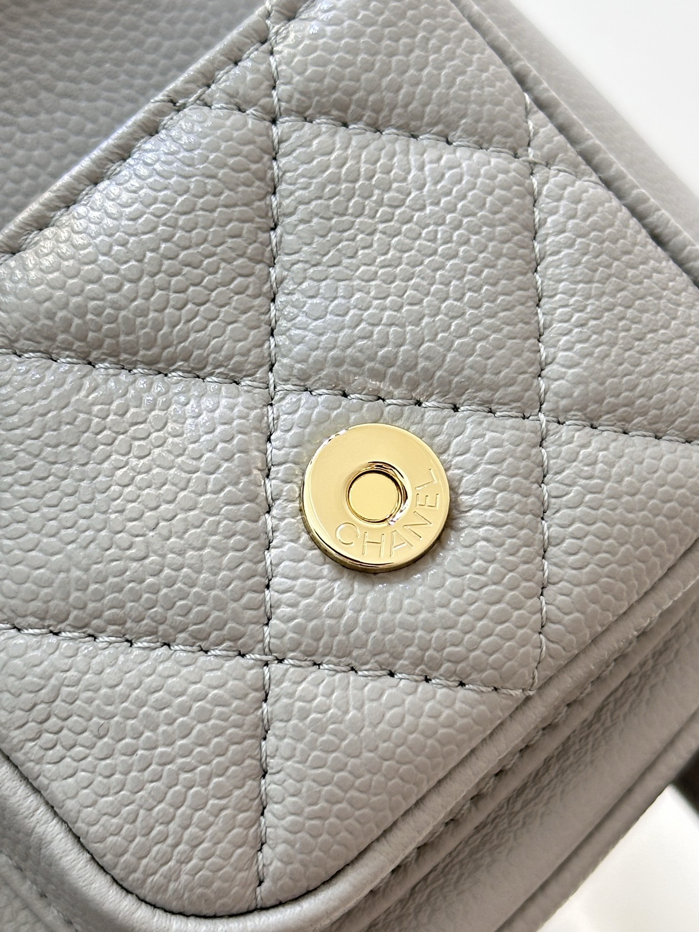 Chanel Quilted Backpack Champagne Gold Hardware, Lambskin Leather, Gray 6 i1744873132273 2391 0 5