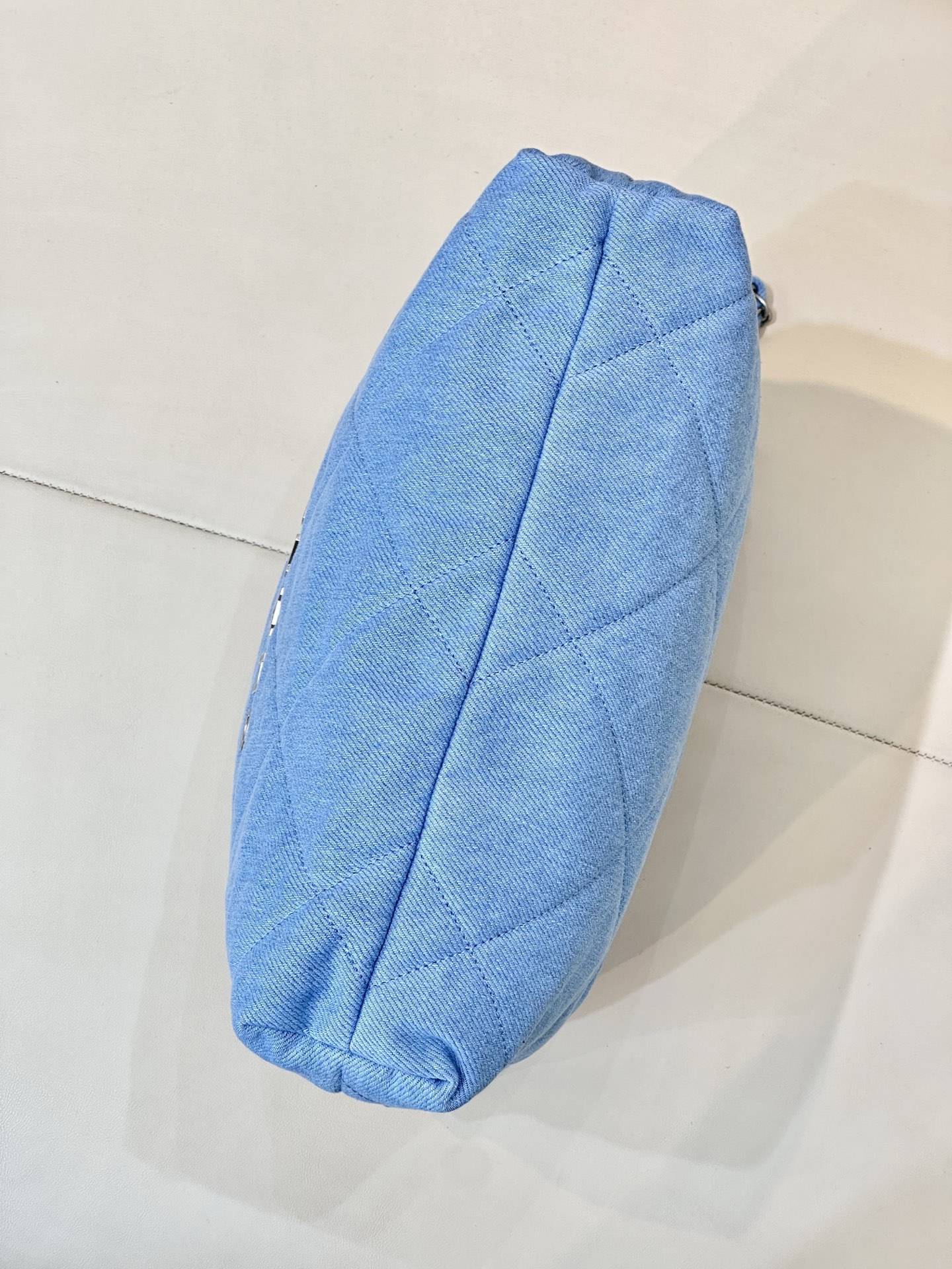 Chanel Blue Denim Quilted CC Charm Bucket Bag with Chain Strap 11 i1745057361590 3773 0 9