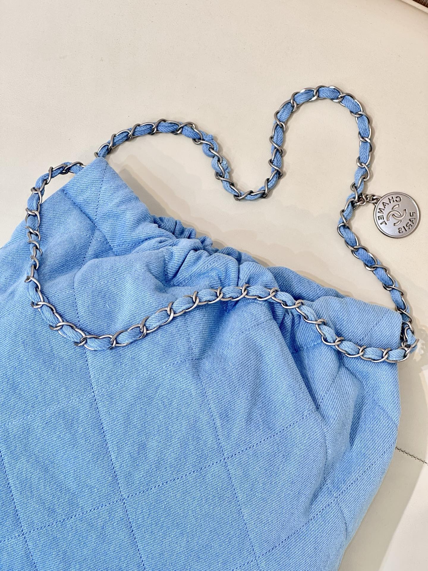 Chanel Denim Drawstring Handbag with Silver Hardware - Medium Size 9 i1745057379400 9577 0 7