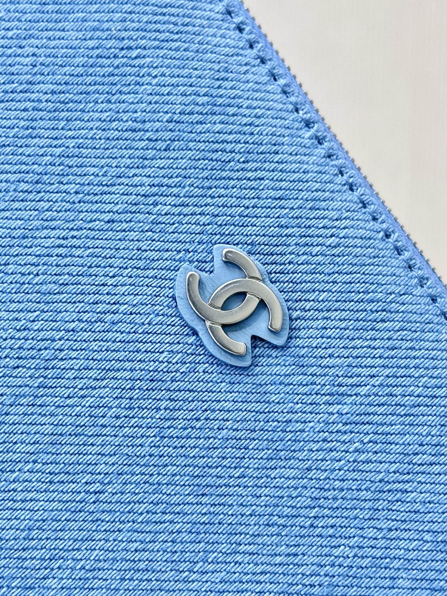 Chanel Denim Pouch with Zipper and Card Slots - Light Blue 3 i1745057394645 2583 0 1