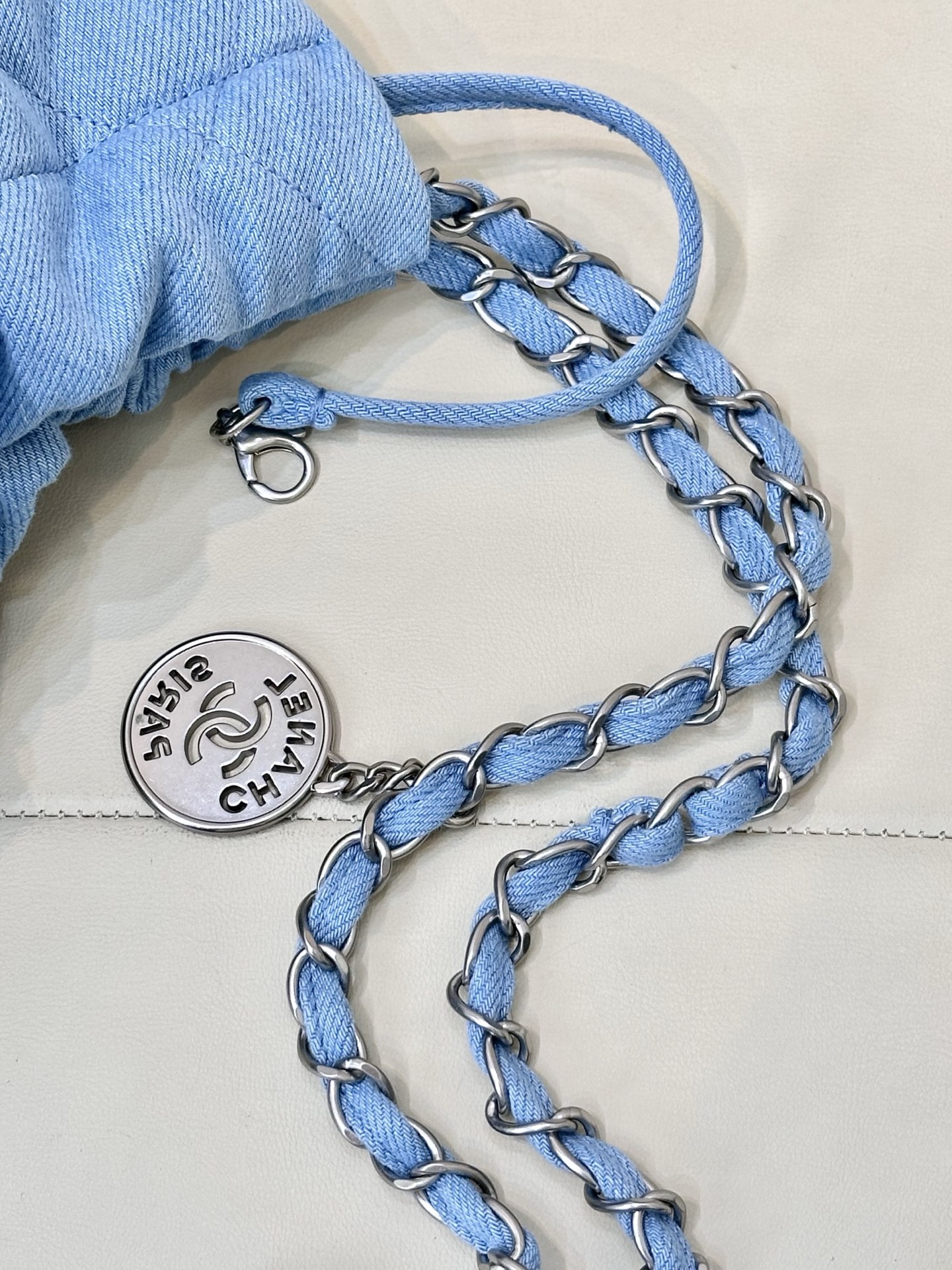 Elegant Denim Quilted Shoulder Bag with Chain Strap and CC Charm 8 i1745057410729 6667 0 6