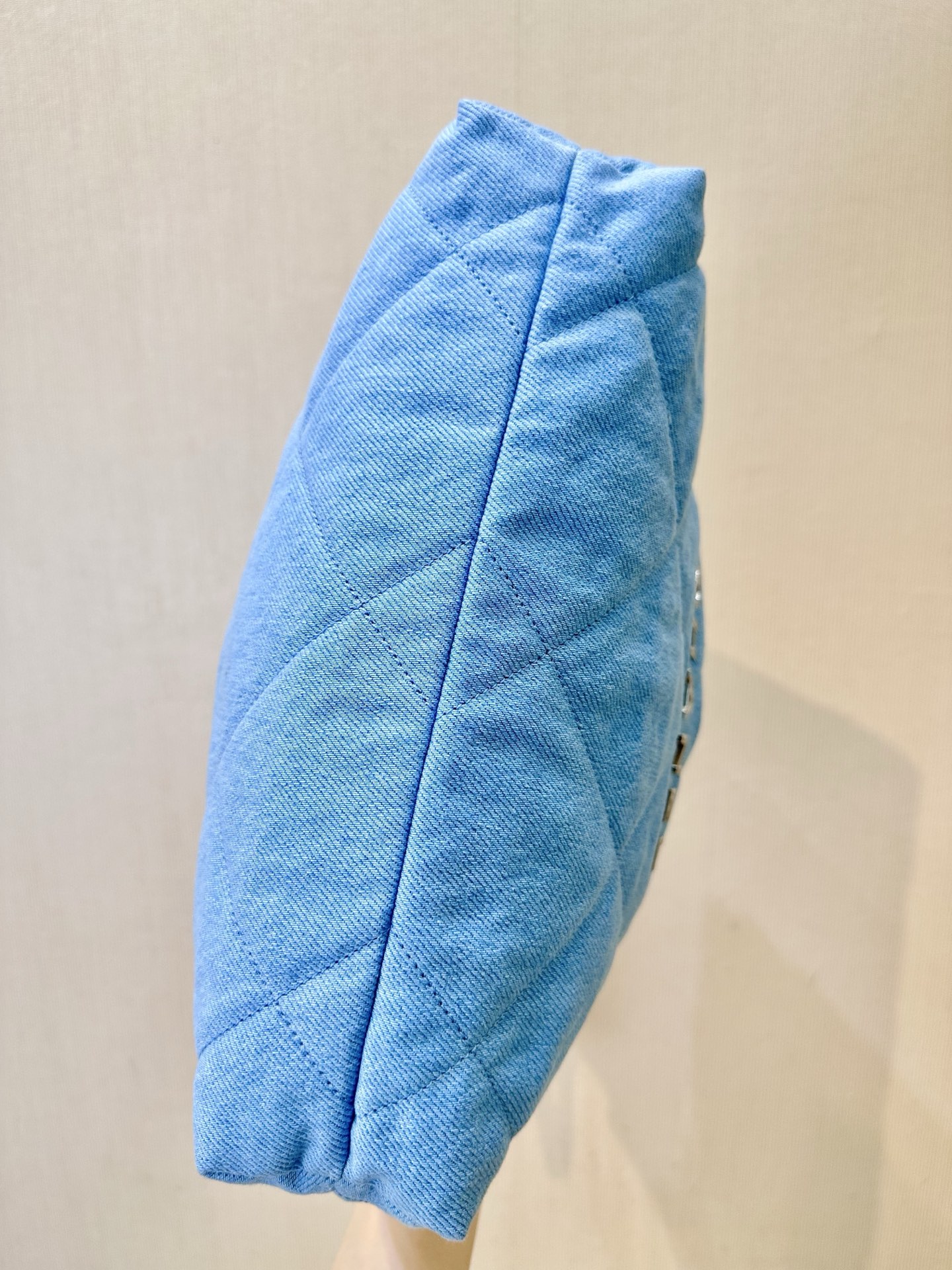 Chanel Denim Quilted Shoulder Bag with Chain, Light Blue 8 i1745057424554 9324 0 7