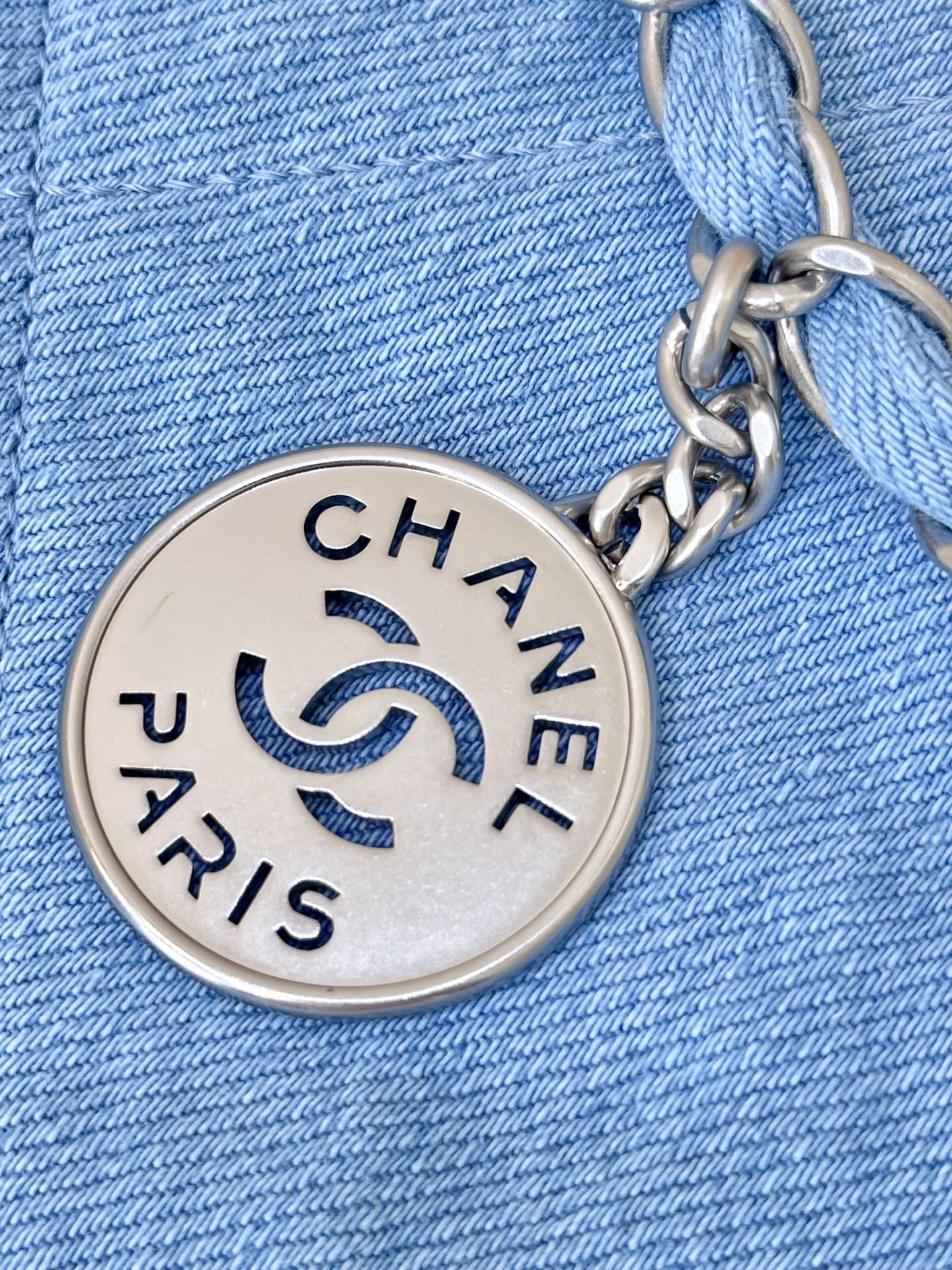Chanel Women's Denim Jacket with Vintage Hardware and Clear Letter Edges 8 i1745057454611 3619 0 7
