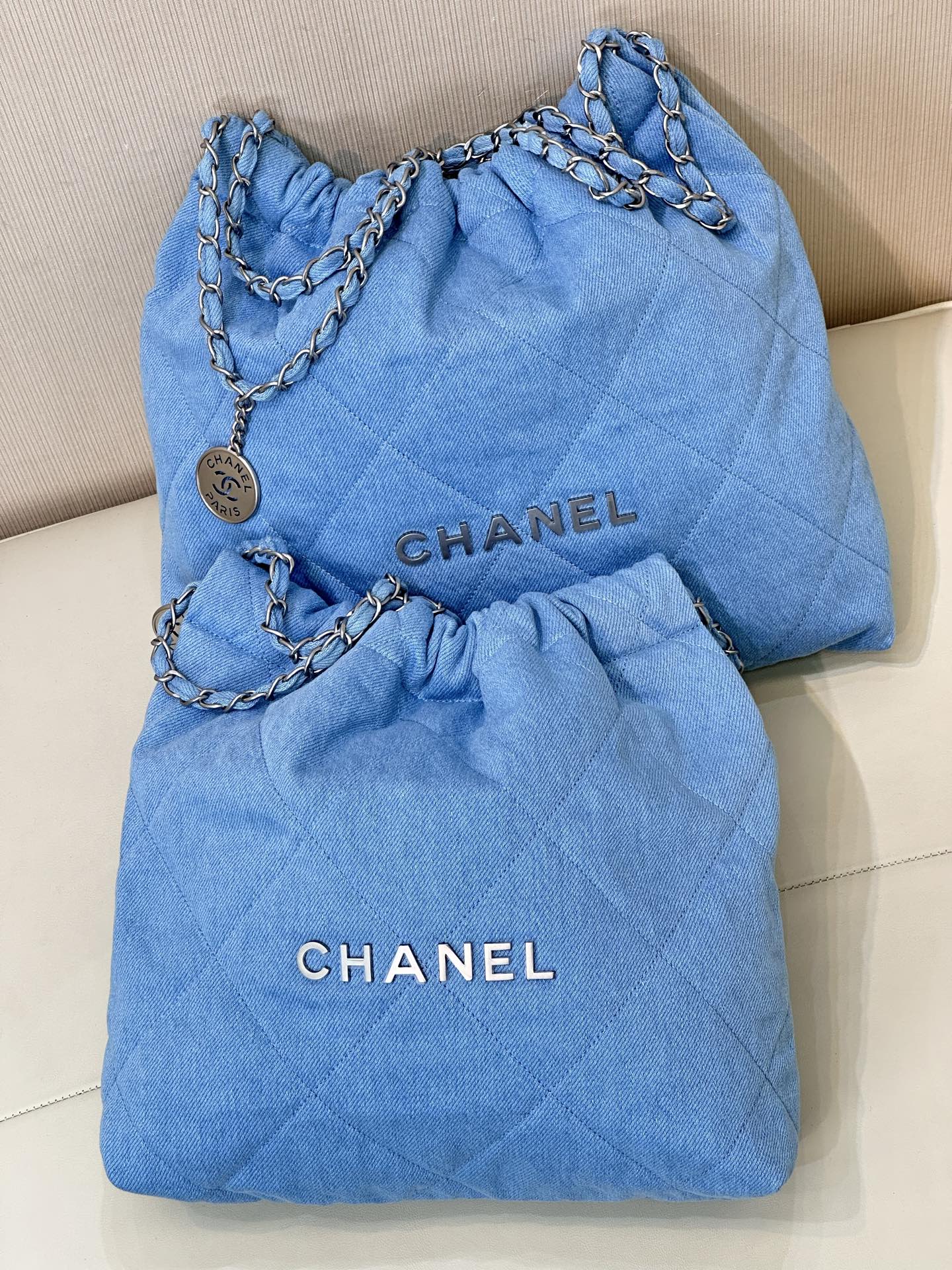 Chanel Denim Bucket Bag with Silver Chain, Chic Shoulder Bag for Women 2 i1745057538966 2264 0 0
